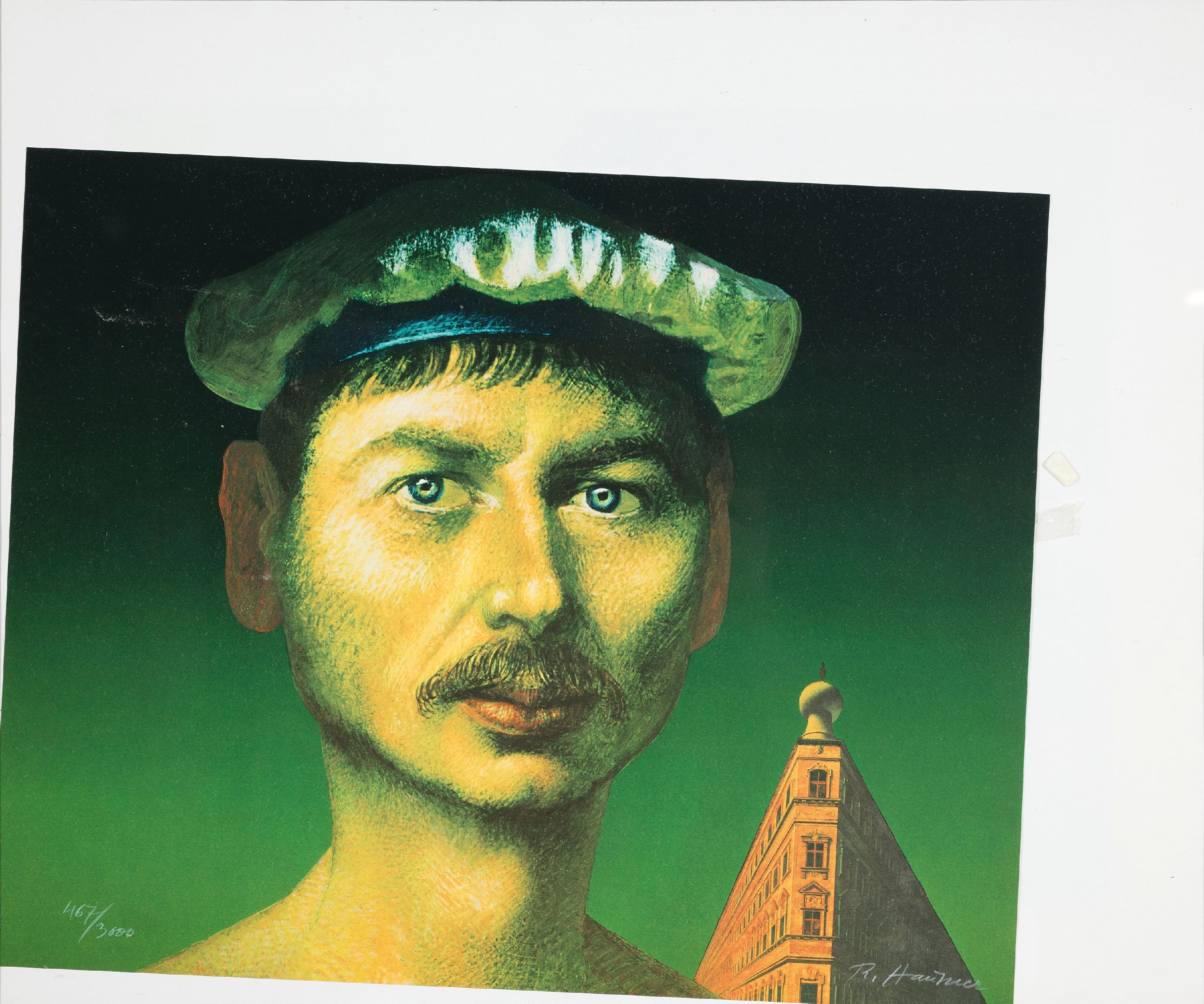 Detail b: Rudolf Hausner, 1914-1995, die drei Temperamente, 3 Farblithographien, alle handsign. und num. 467/3000, je ca. 40x50cm, u.Gl., R.