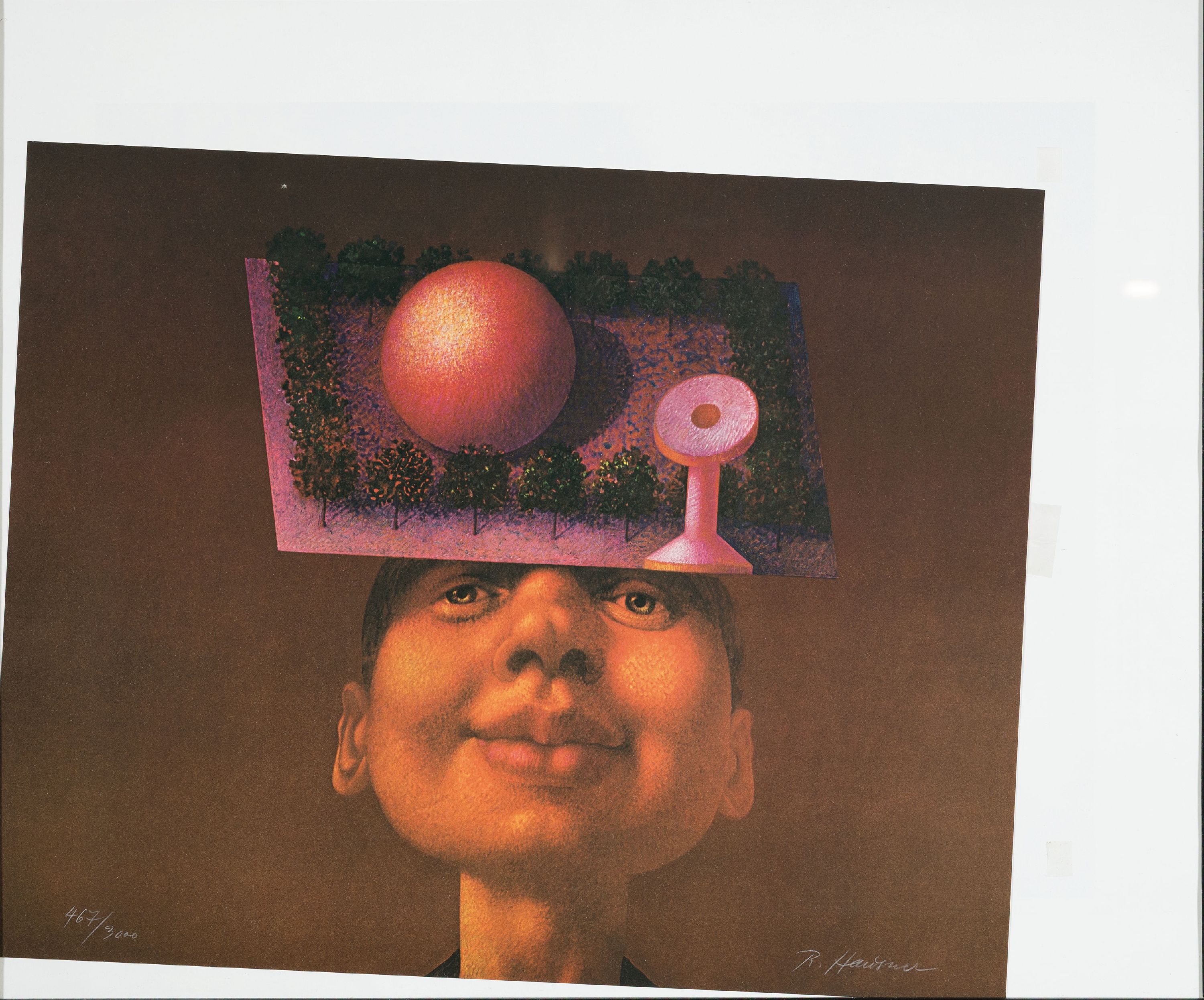 Detail c: Rudolf Hausner, 1914-1995, die drei Temperamente, 3 Farblithographien, alle handsign. und num. 467/3000, je ca. 40x50cm, u.Gl., R.