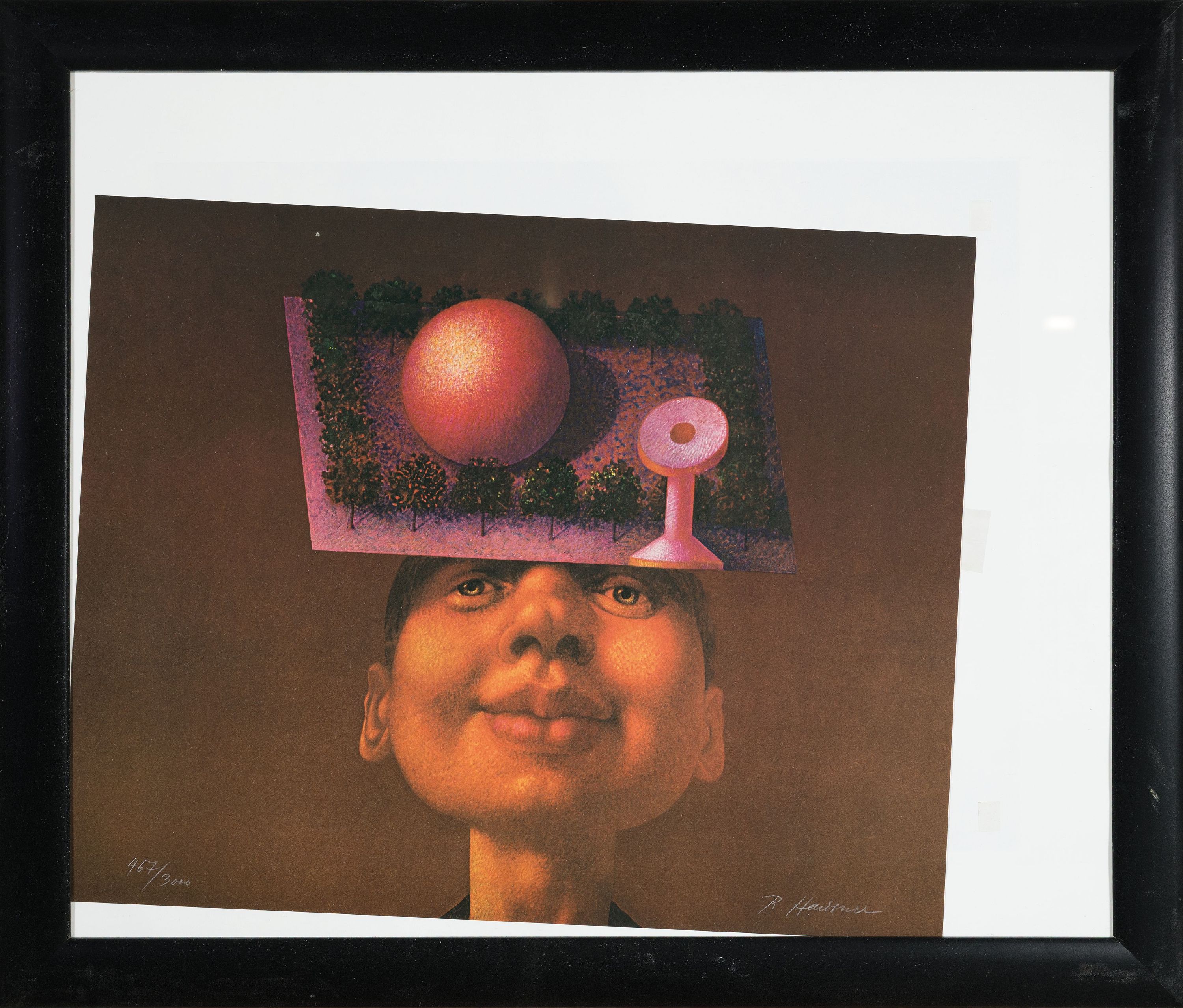 Detail n: Rudolf Hausner, 1914-1995, die drei Temperamente, 3 Farblithographien, alle handsign. und num. 467/3000, je ca. 40x50cm, u.Gl., R.