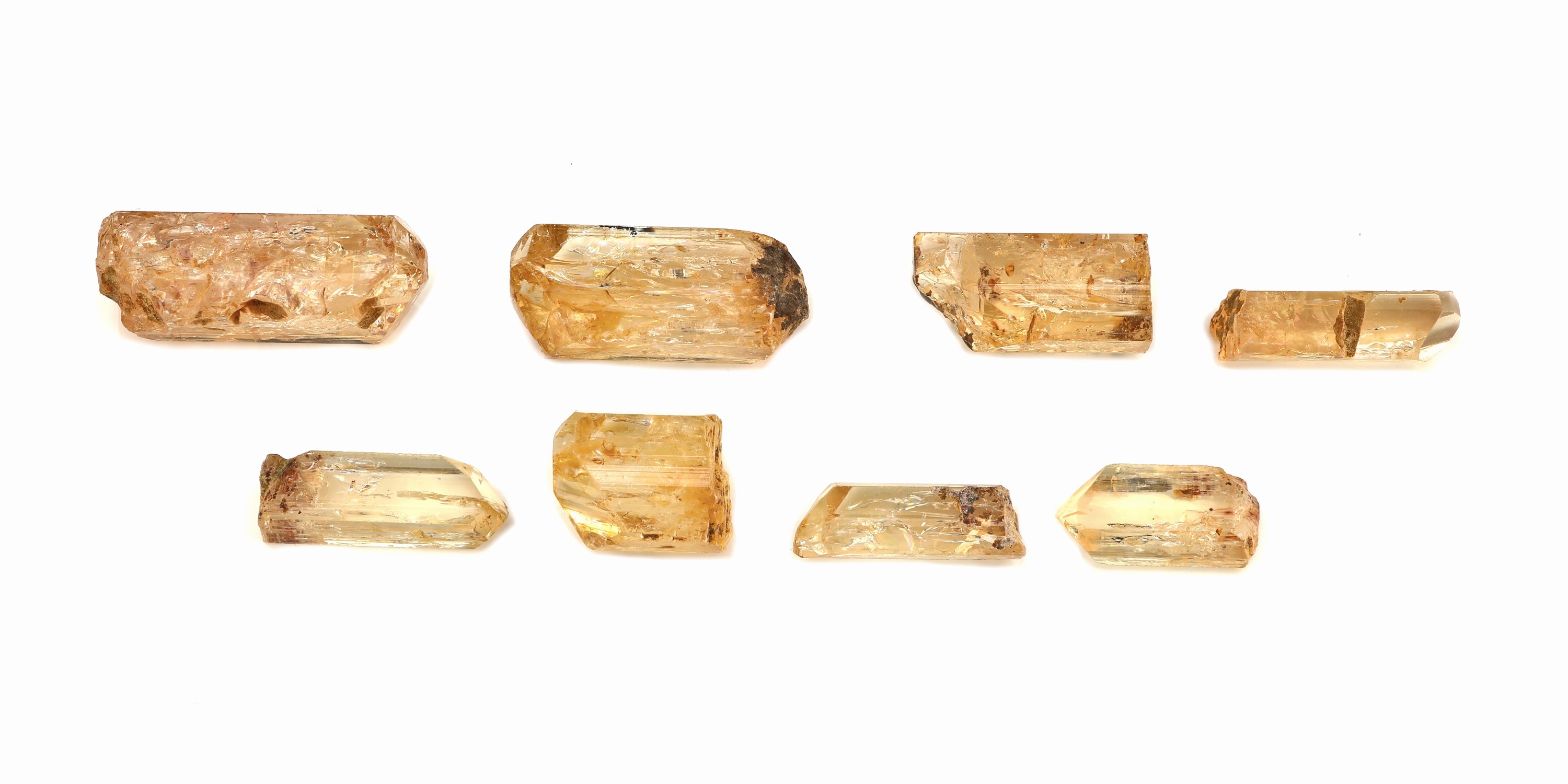 Detail a: Lot 8 lose Imperial Topas Rohsteine, zus. ca. 101.64 ct, versch. Größen und Formen