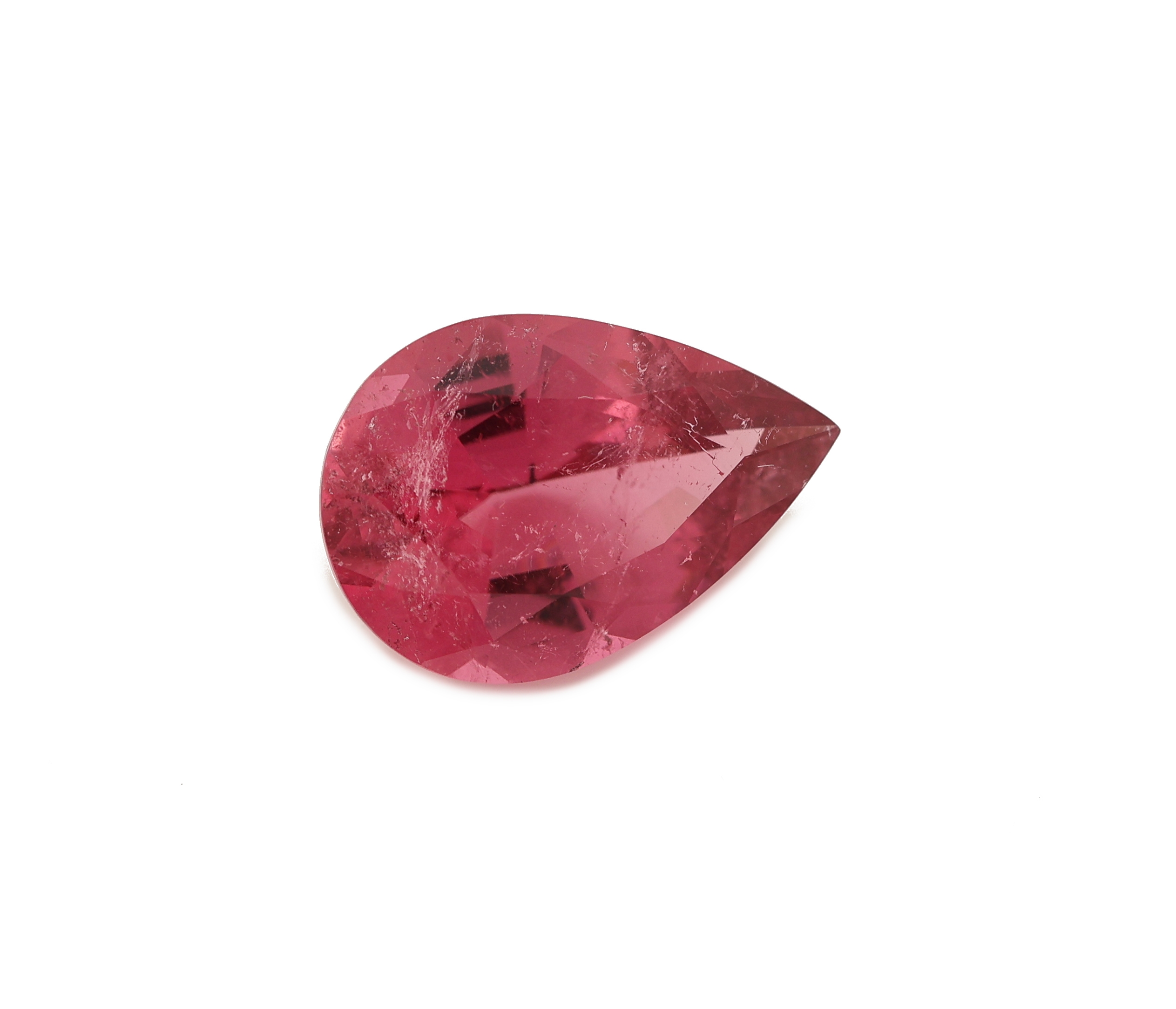 Detail a: Loser Rubellit, ca. 2.20 ct, facett. Tropfen