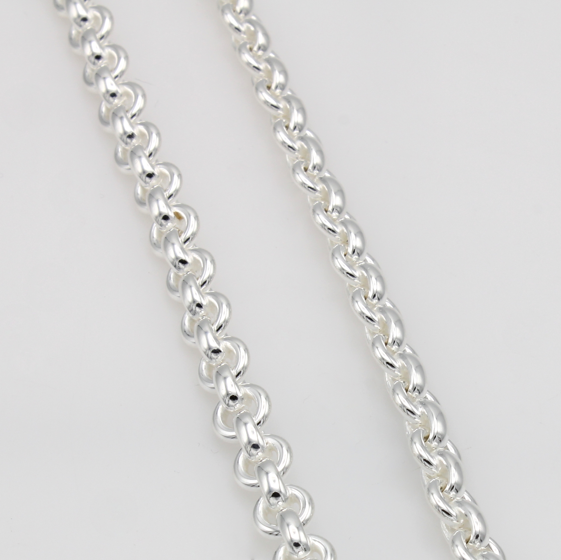 Image 26918863 - Gliedercollier, 925er Silber, runde u. ovaleGlieder, Karabinerschl., L. ca. 45.5 cm