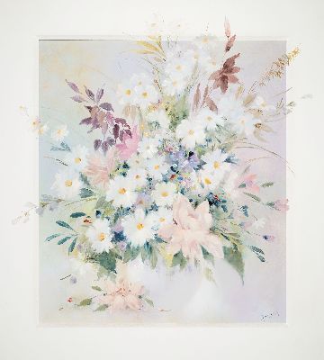 Image Hansen, zeitgenössischer Maler, Traditionalist, Blumenstillleben, Öl/Lwd, ...