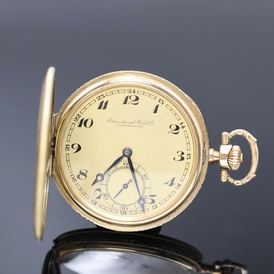 Image 26918825 - IWC Savonette-Frackuhr in GG 585/000 mit Kaliber 74, Schweiz um 1924, floral grav. ...