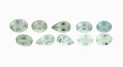 Image 26918832 - Lot 10 lose Aquamarine, zus. ca. 27.79 ct, versch. Schliffformen, Größen und ...