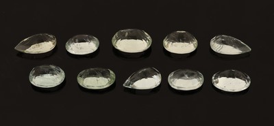 26918832b - Lot 10 lose Aquamarine, zus. ca. 27.79 ct, versch. Schliffformen, Größen und ...