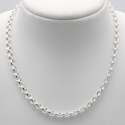 26918863a - Gliedercollier, 925er Silber, runde u. ovaleGlieder, Karabinerschl., L. ca. 45.5 cm