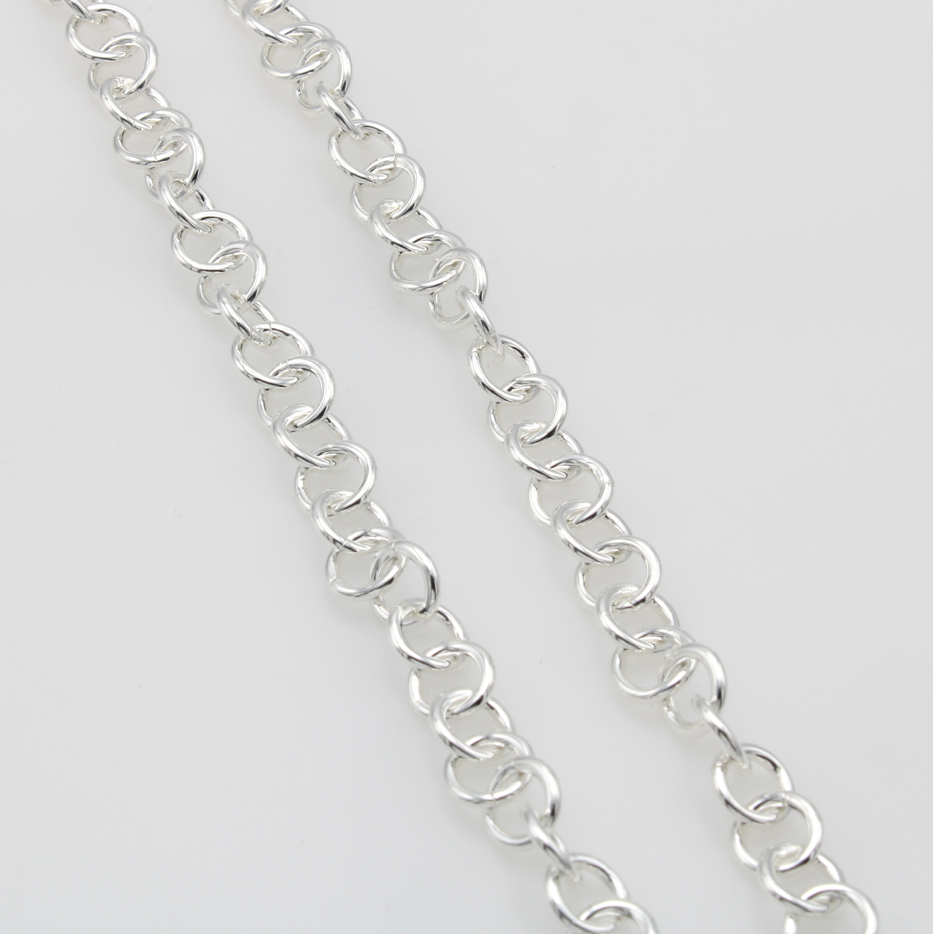 Image 26918903 - Gliedercollier, 925er Silber, runde Glieder,Karabinerschl., L. ca. 45 cm