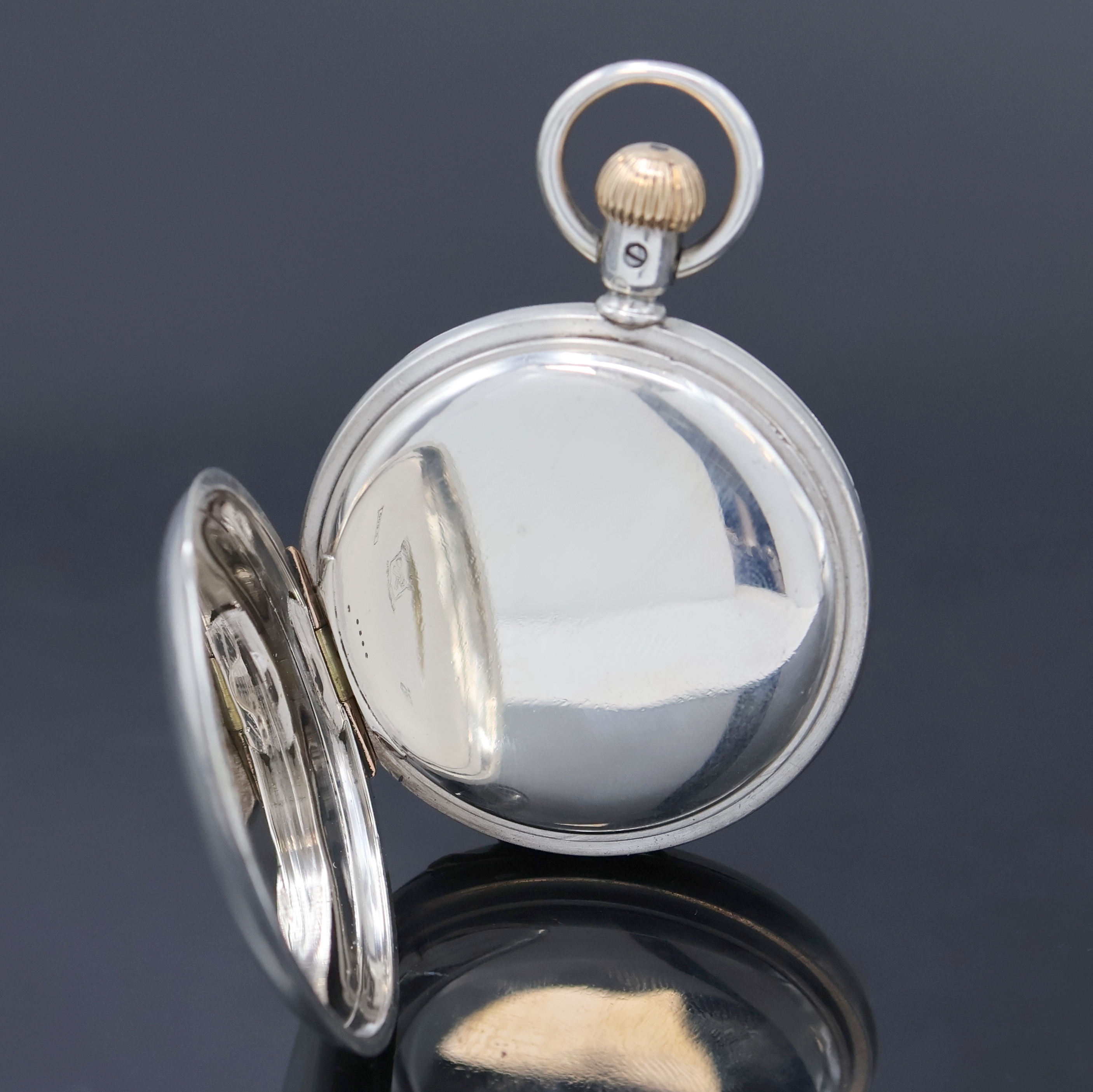 Detail b: J. ASSMANN Glashütte Herrensavonette in Silber, Deutschland um 1915, glattes Geh., Emailzifferbl. riss., röm. Zahlen, gebl. Zeiger, kl. Sek. b. 6, ...