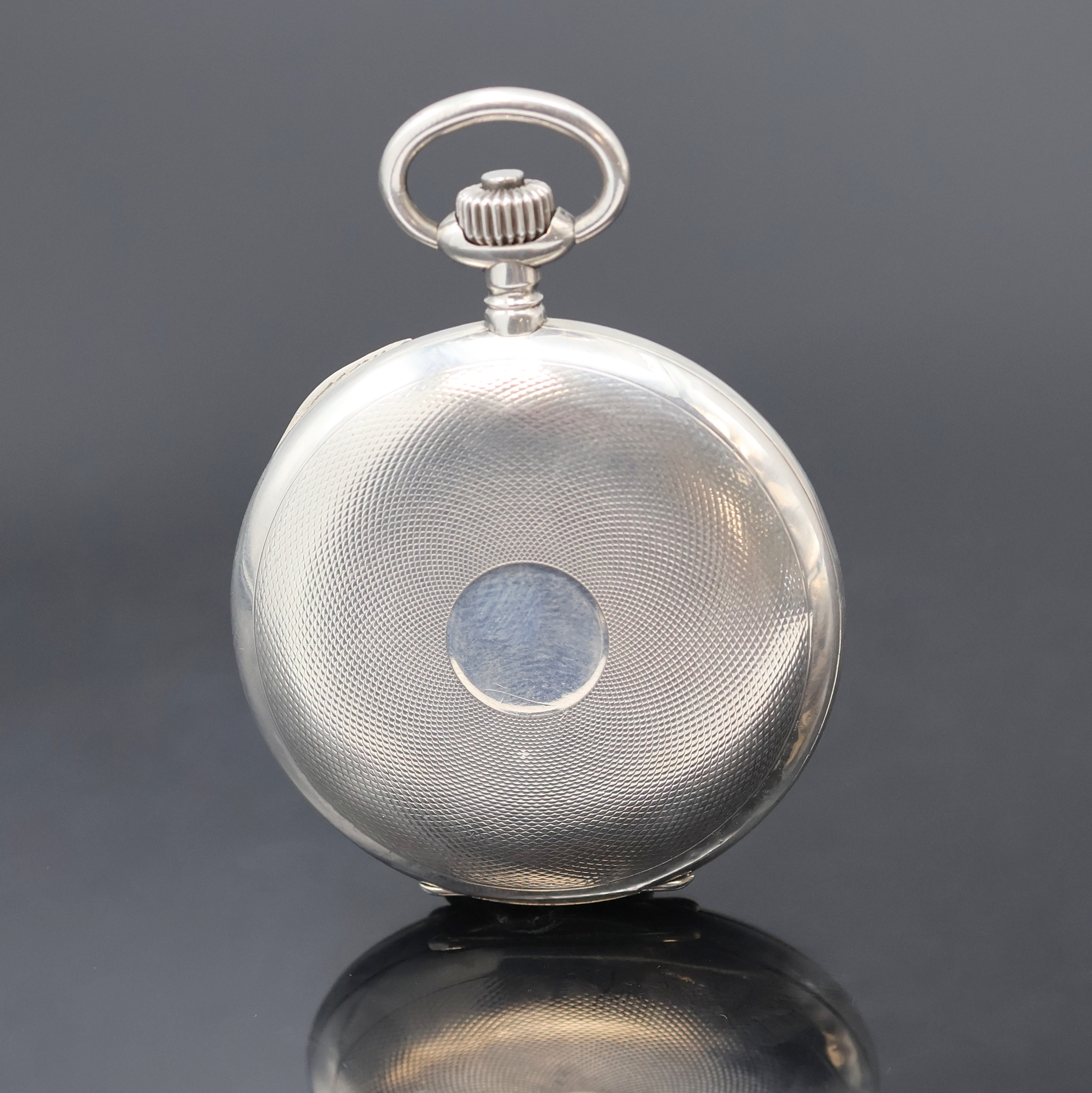 Detail a: DEUTSCHE PRÄZISIONSUHR ORIGINAL GLASHÜTTE Herrensavonette in Silber, Deutschland um 1920, Geh. dell., guill. Sprung- u. Rückdeckel, Emailzifferbl. ...