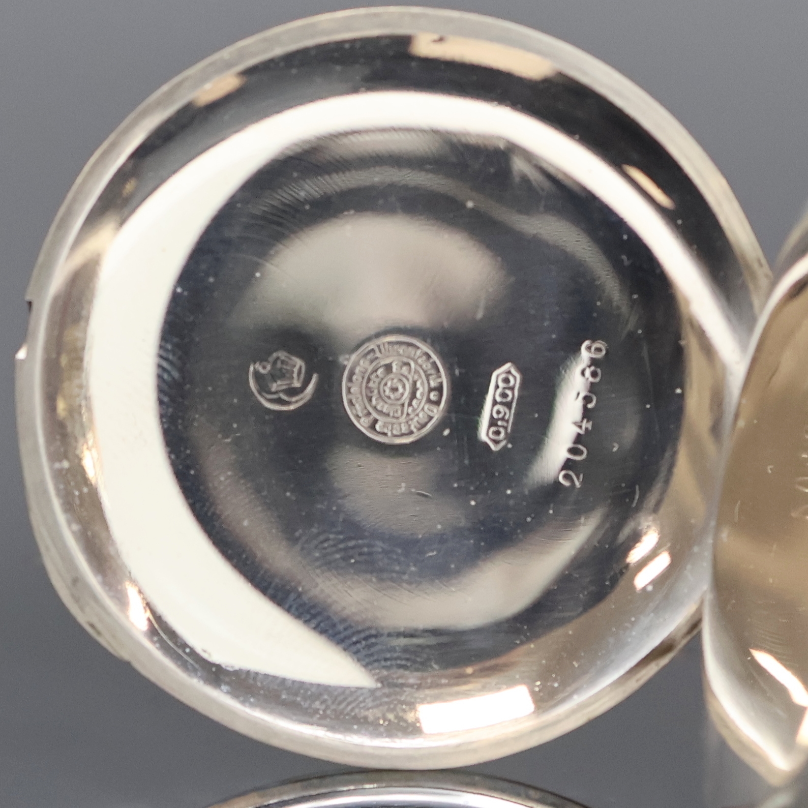Detail b: DEUTSCHE PRÄZISIONSUHR ORIGINAL GLASHÜTTE offene Taschenuhr in Silber, Deutschland um 1920, glattes Geh., Emailzifferbl. besch., Breguet-Zahlen, ...
