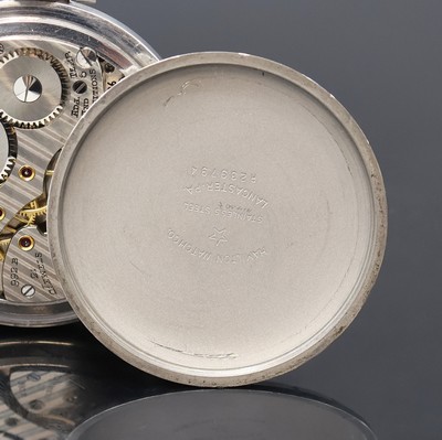 26918968c - HAMILTON Railway Special offene Taschenuhr in Stahl, USA um 1940, Boden u. Glasrand ...