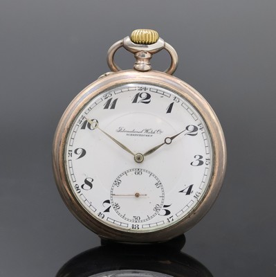 Image 26918985 - IWC offene Silbertaschenuhr mit Kaliber 52, Schweiz um 1909, guill., teils verg. Geh. ...
