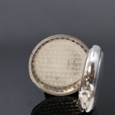 26918988b - LONGINES offene Taschenuhr mit Chronograph in Stahl, Schweiz um 1941, pol. ...