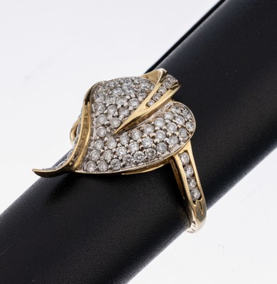 Image 26918993 - 14 kt Gold Brillant-Ring, GG 585/000 z.T. rhod., Brillanten zus. ca. 1.00 ct ...