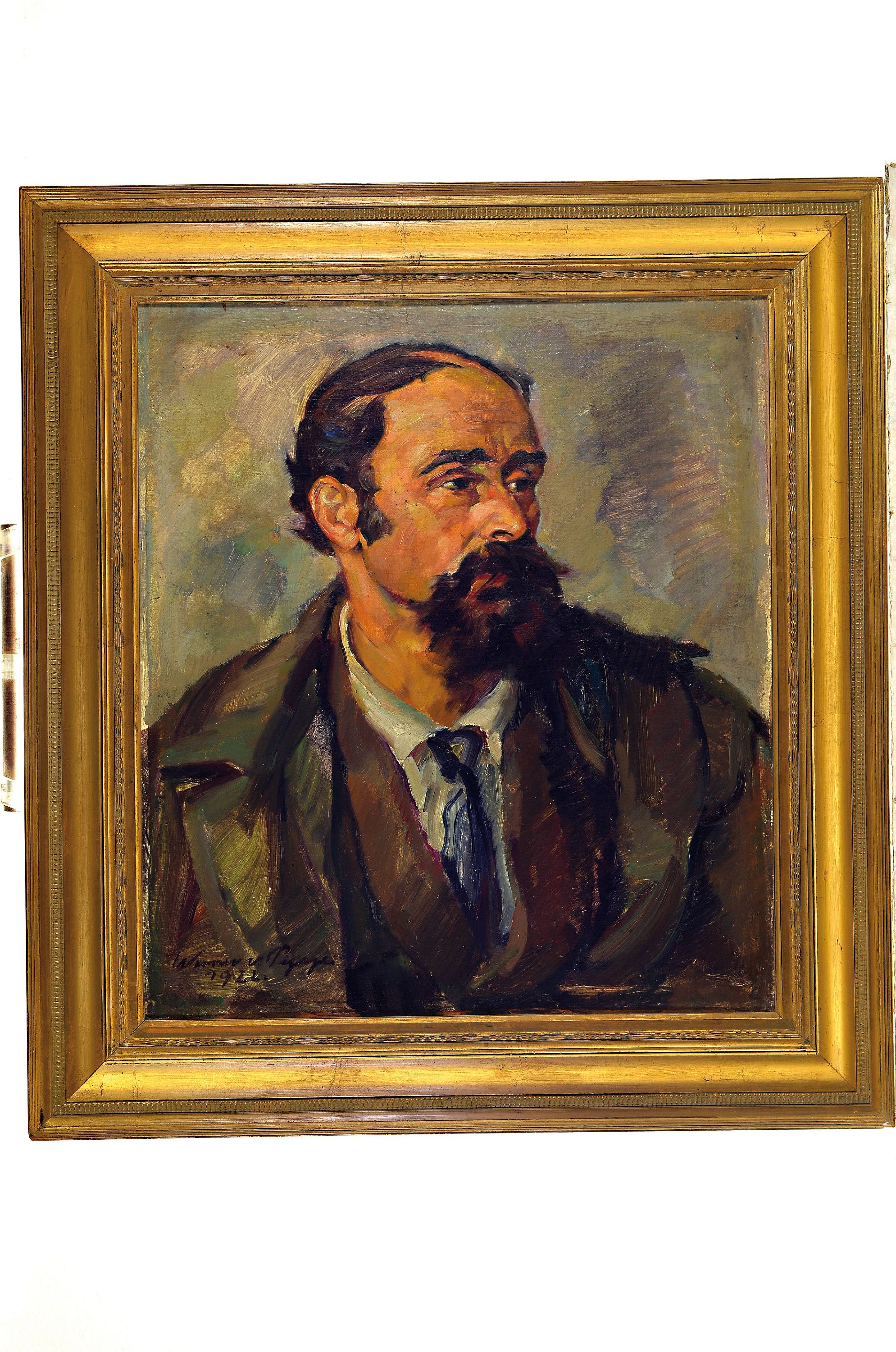 Detail k: Werner von Pigage, 1888 Breslau-1959 Mannheim, Porträt eines bärtigen Mannes, Öl/Malkarton, rechts unten sign. und dat. 1922, ca. 59x52cm, R. ca. ...