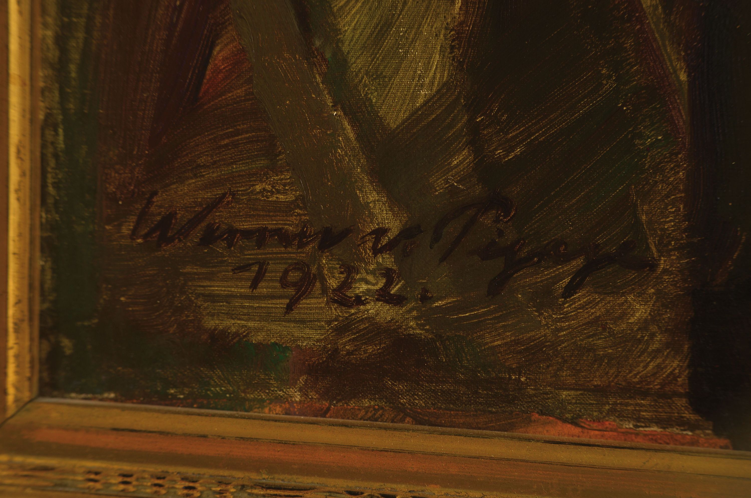 Detail l: Werner von Pigage, 1888 Breslau-1959 Mannheim, Porträt eines bärtigen Mannes, Öl/Malkarton, rechts unten sign. und dat. 1922, ca. 59x52cm, R. ca. ...