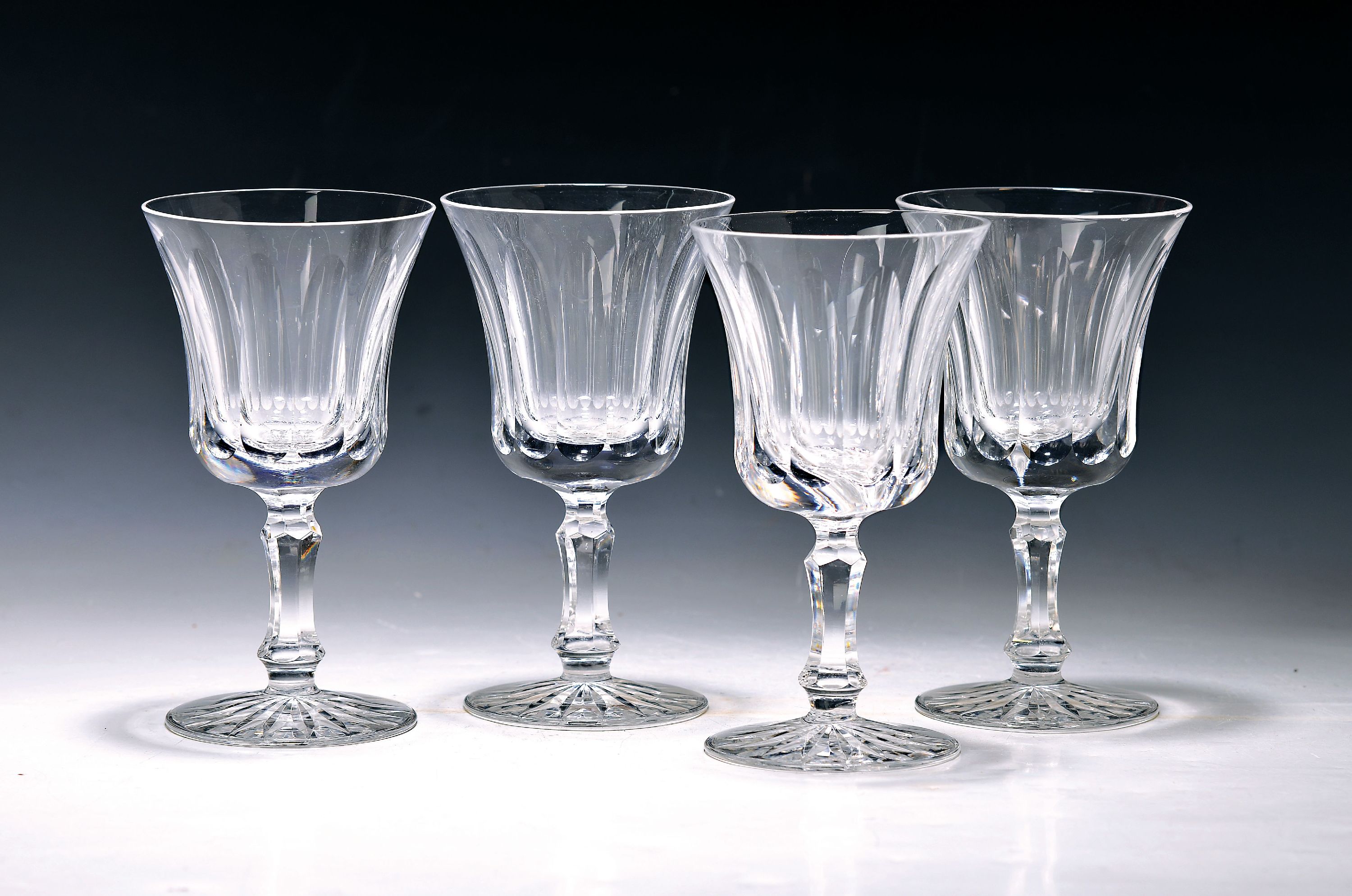 Glasset Costa Lunga, Waterford Glass Limited, Irland, farbloses Glas, 6 Rotweingläser, 6 Champagnerschalen, H. 14/17 cm