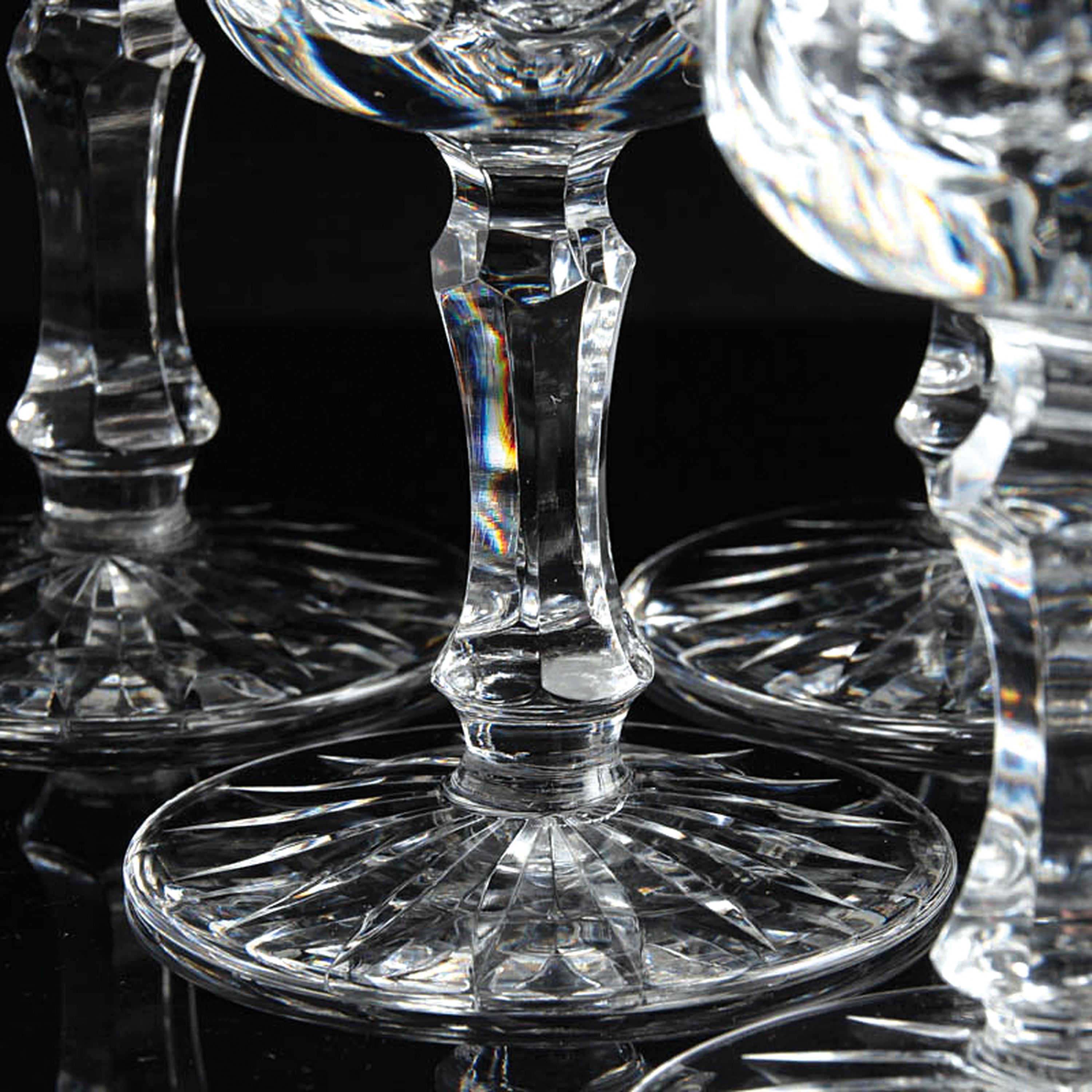 Detail c: Glasset Costa Lunga, Waterford Glass Limited, Irland, farbloses Glas, 6 Rotweingläser, 6 Champagnerschalen, H. 14/17 cm