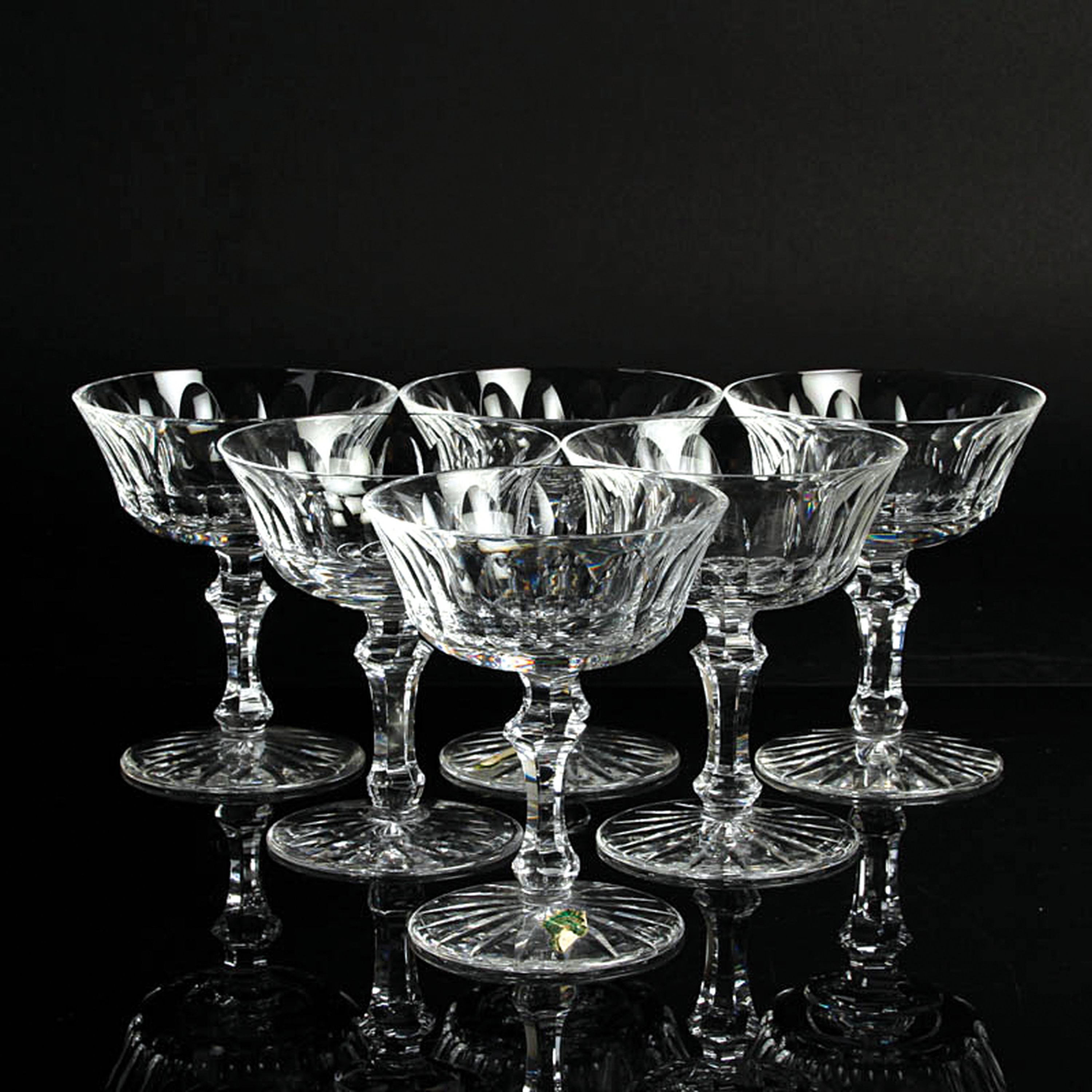 Detail f: Glasset Costa Lunga, Waterford Glass Limited, Irland, farbloses Glas, 6 Rotweingläser, 6 Champagnerschalen, H. 14/17 cm