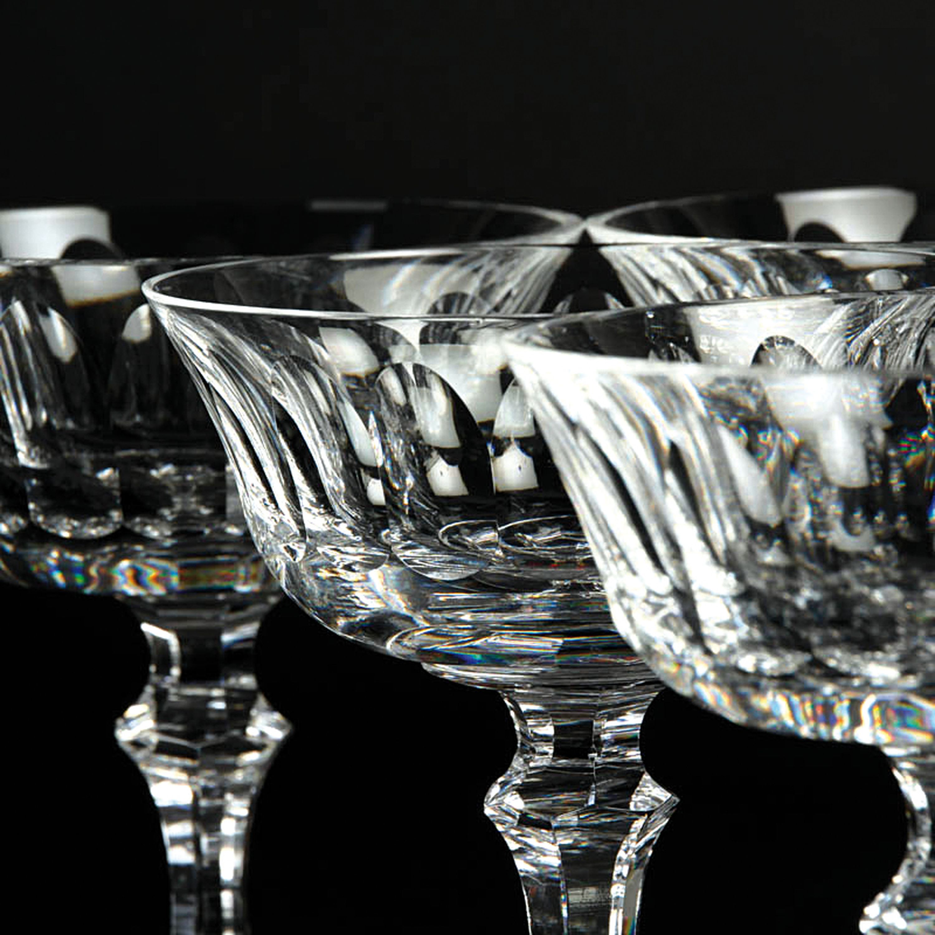 Detail g: Glasset Costa Lunga, Waterford Glass Limited, Irland, farbloses Glas, 6 Rotweingläser, 6 Champagnerschalen, H. 14/17 cm
