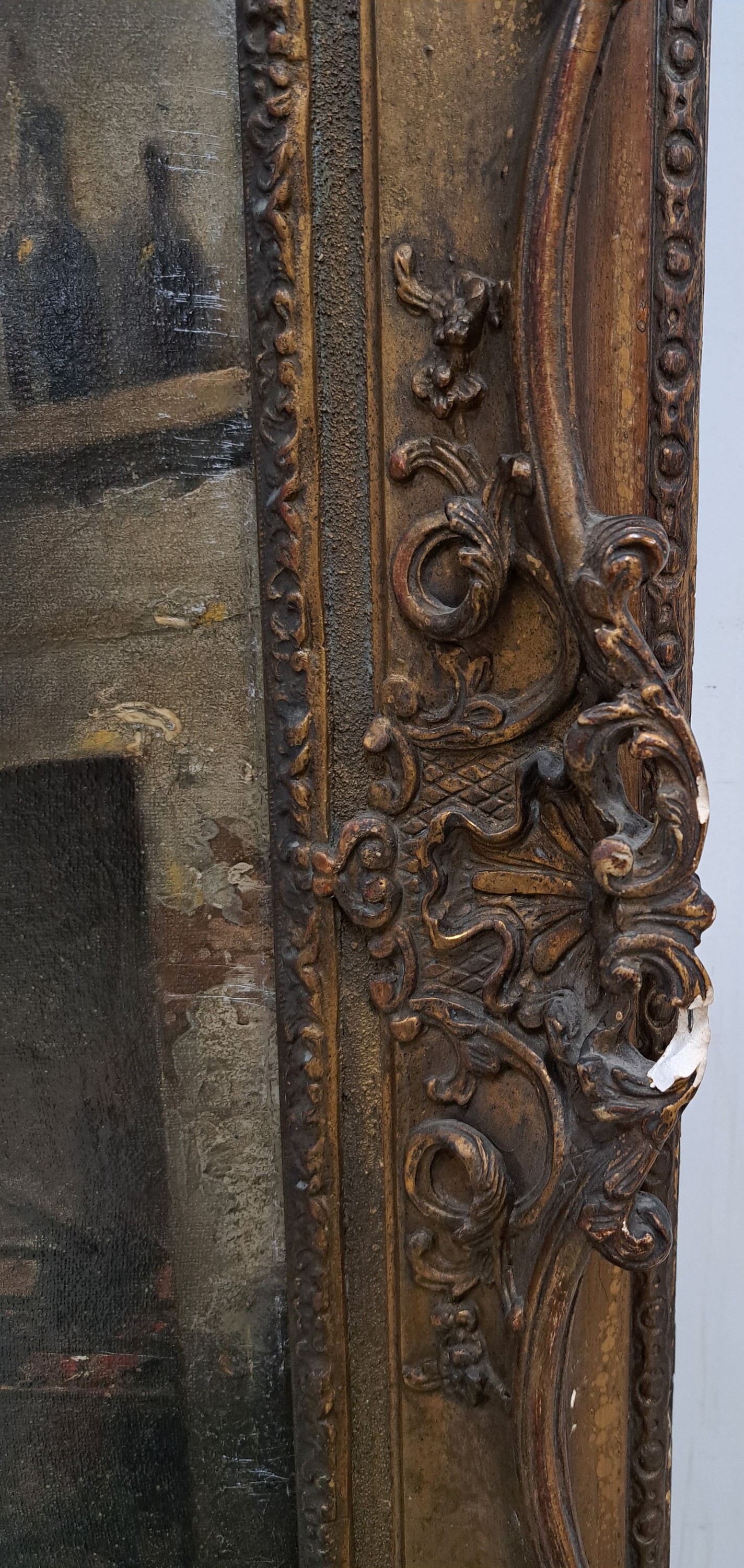 Detail f: Zuschreibung: George Moreland, 1763 London-1804 Brighton, The effects of youthful ...., so verso auf zwei alten Etiketten betitelt und bez. George ...