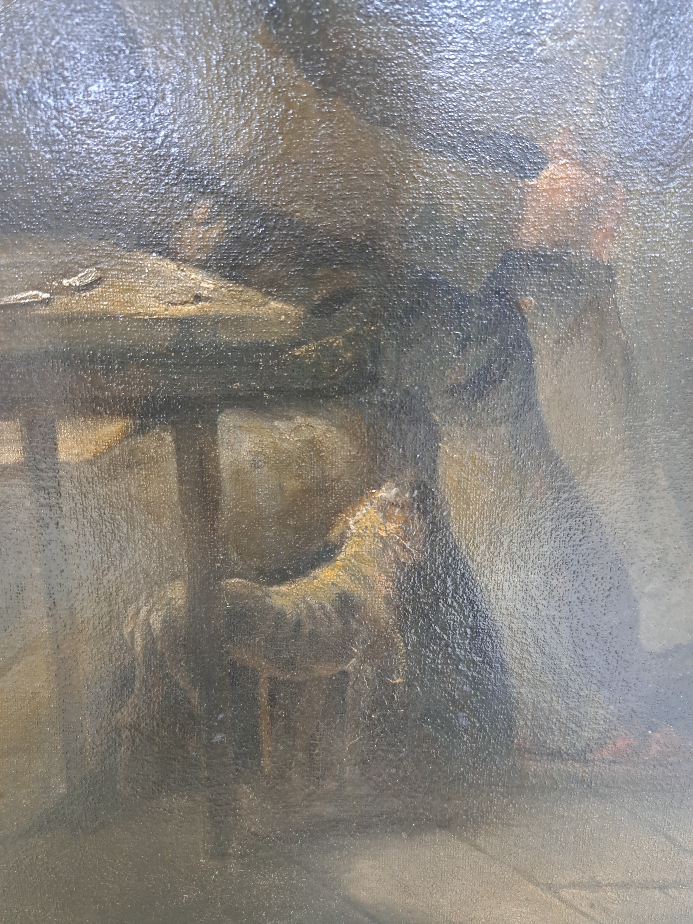 Detail j: Zuschreibung: George Moreland, 1763 London-1804 Brighton, The effects of youthful ...., so verso auf zwei alten Etiketten betitelt und bez. George ...