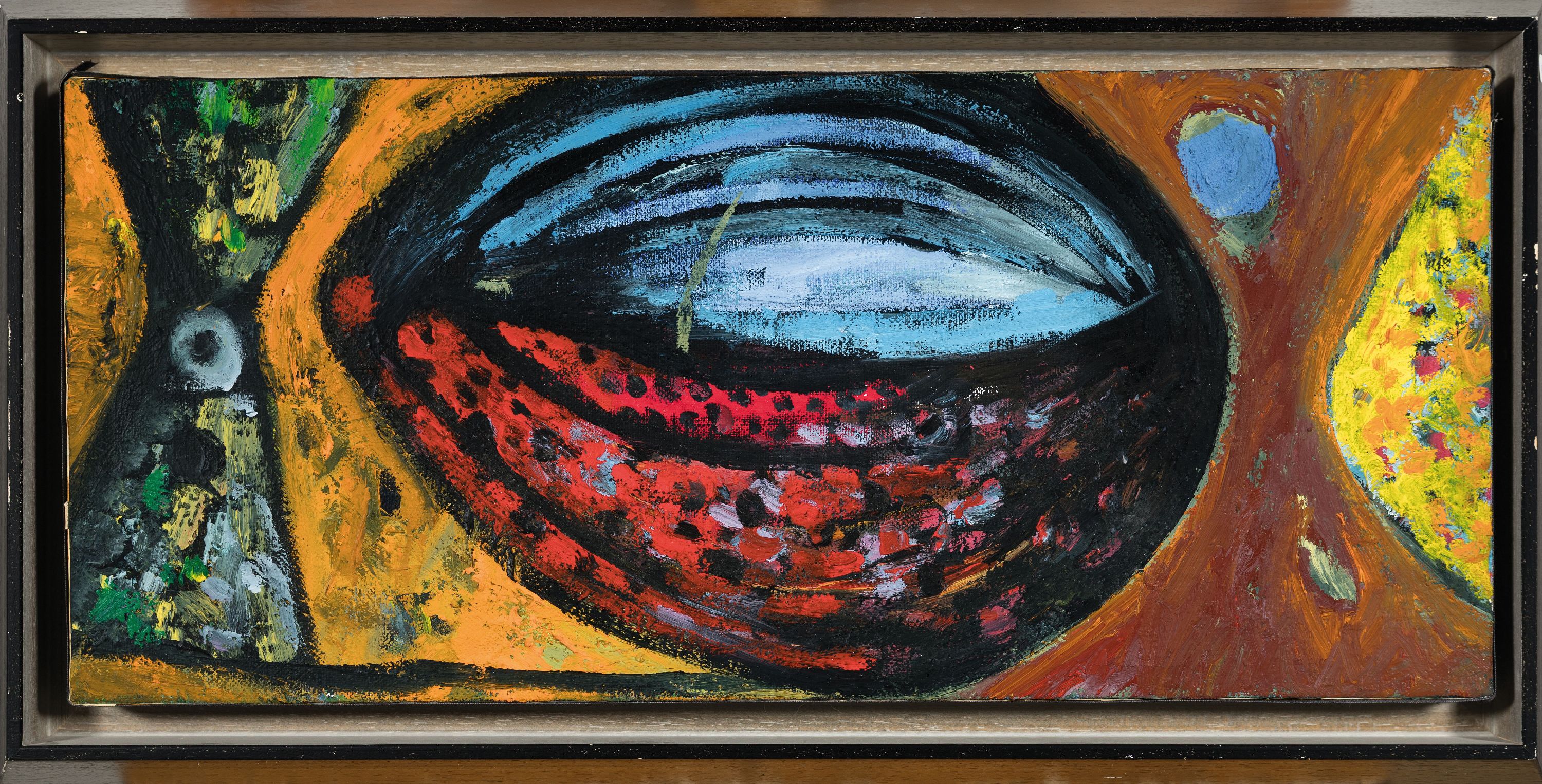 Detail k: Hartmut Neumann, geb. 1954, 2 Pendants: mit modernen Stillleben, Öl/Lwd, verso signiert und dat. 1988, ca. 23.5x53, Rahmen mit Schattenfugen je ca. ...