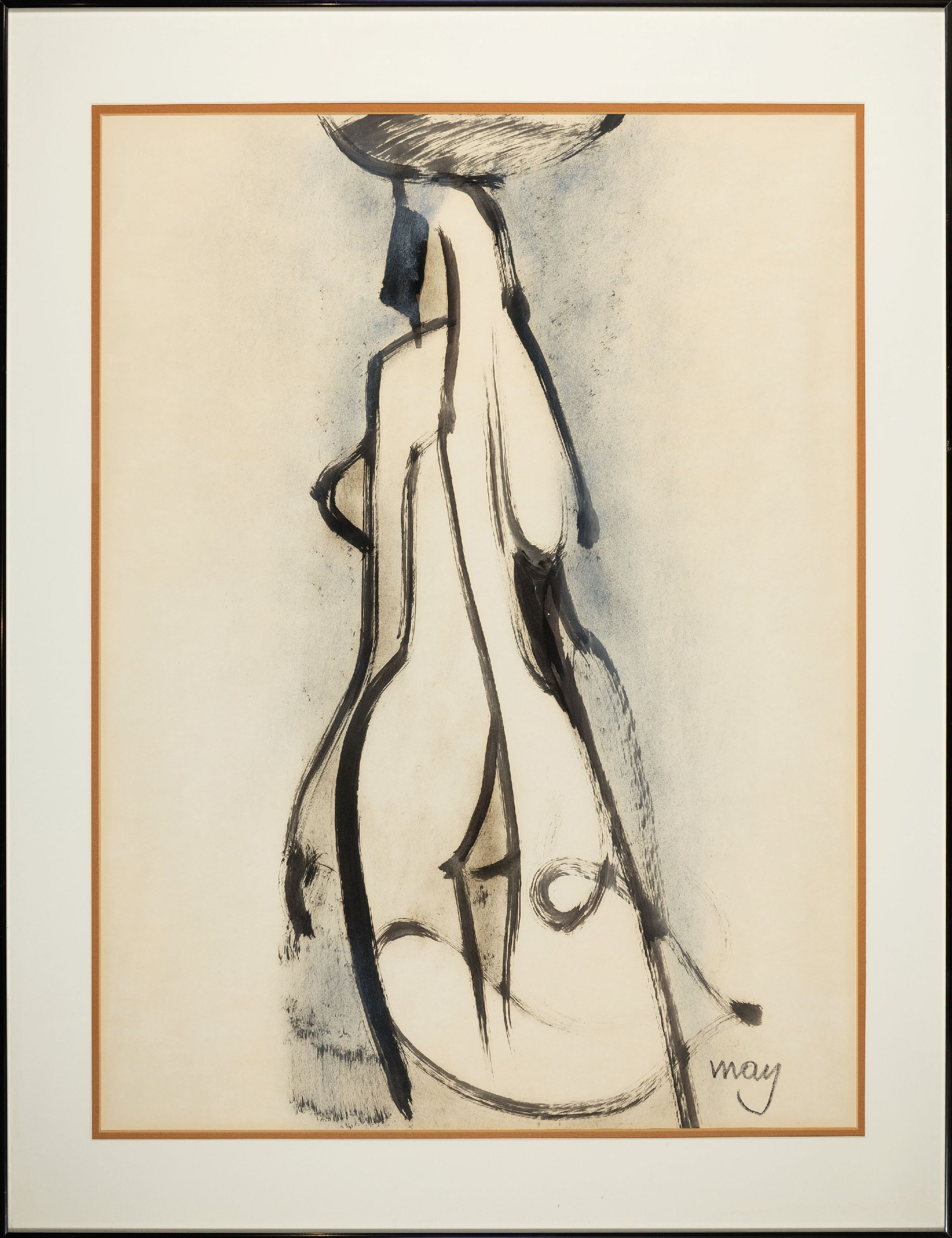 Detail k: Karl May, 1901-1976, deutsch-kanadischer Expressionist, Orientalin, verso auf Etikett so betitelt, Tuschpinselzeichnung, signiert, ca. 82x60cm, PP, ...