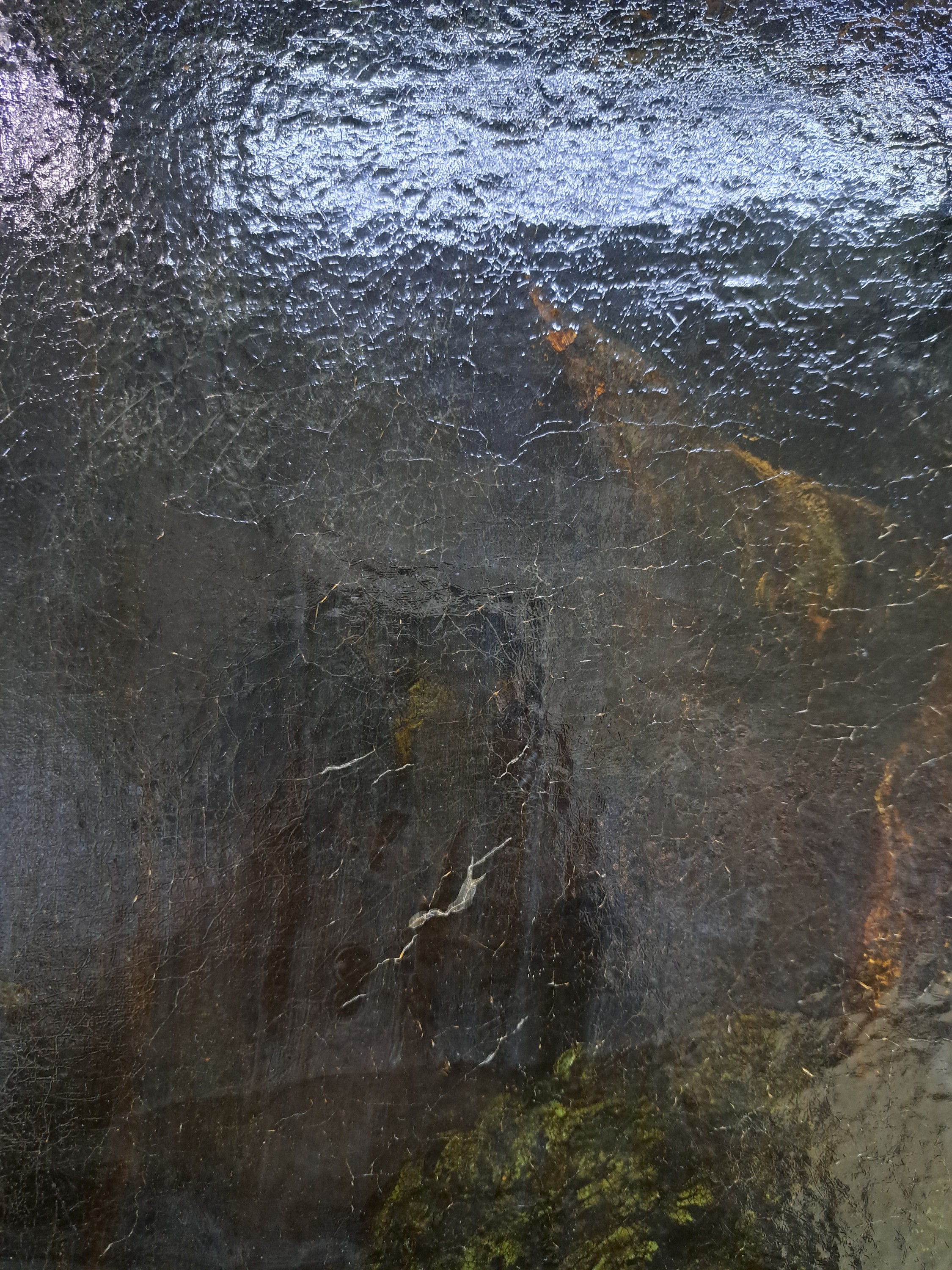 Detail i: Unbekannter Künstler des ausgehenden 18.Jh., antikisierende Szene, lagernde Göttin reicht einem Alten eine Schale, unsigniert, Öl/Lwd, restauriert ...