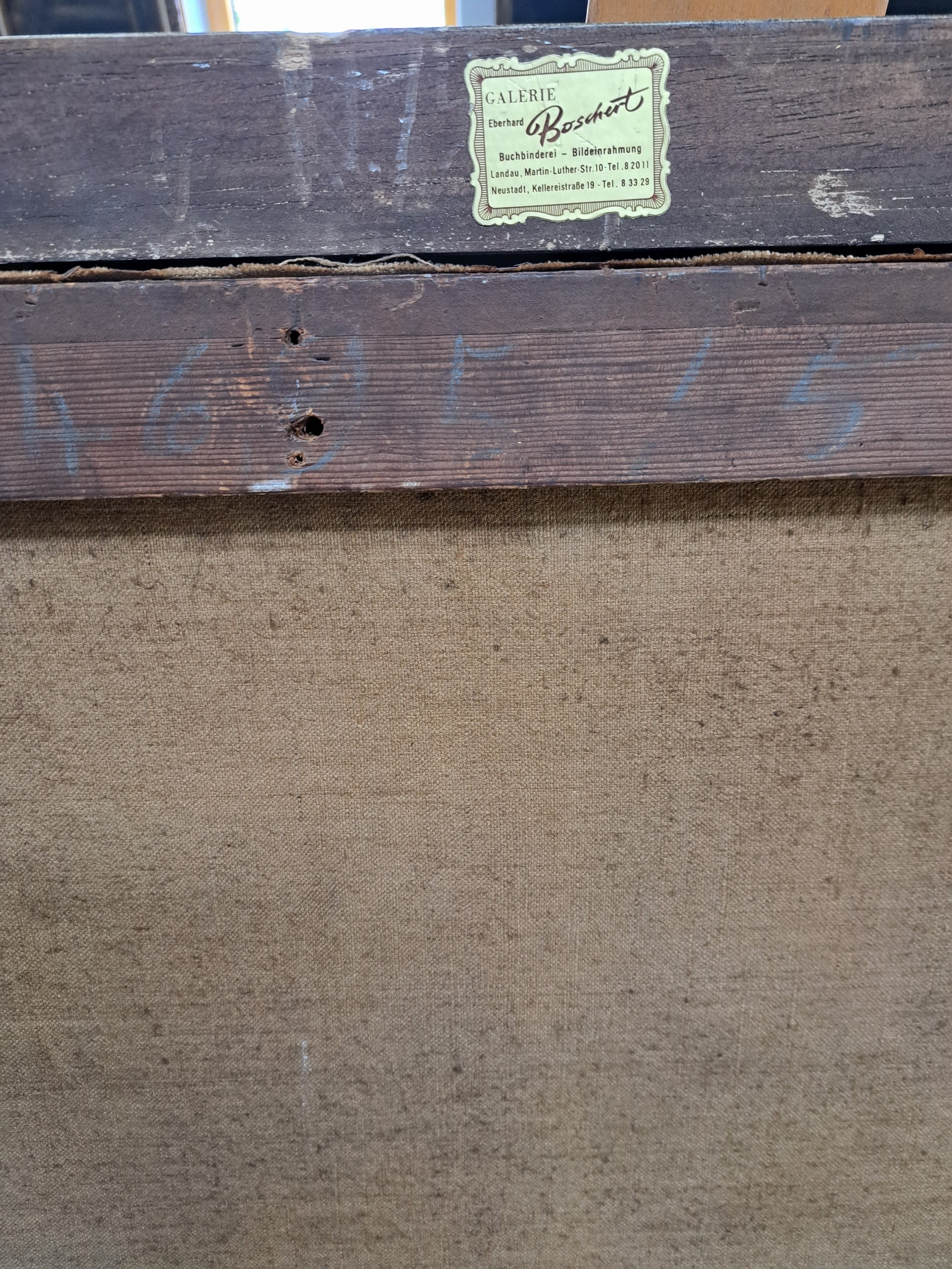 Detail n: Unbekannter Künstler des ausgehenden 18.Jh., antikisierende Szene, lagernde Göttin reicht einem Alten eine Schale, unsigniert, Öl/Lwd, restauriert ...
