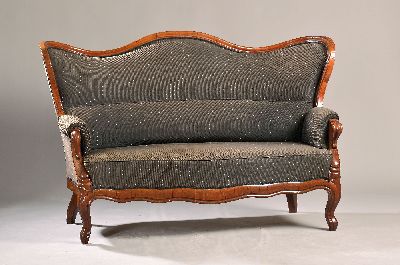 Image Louis Philippe-Sofa, um 1860, dreifach geschweifte Rückenlehne, Armlehnen in ...