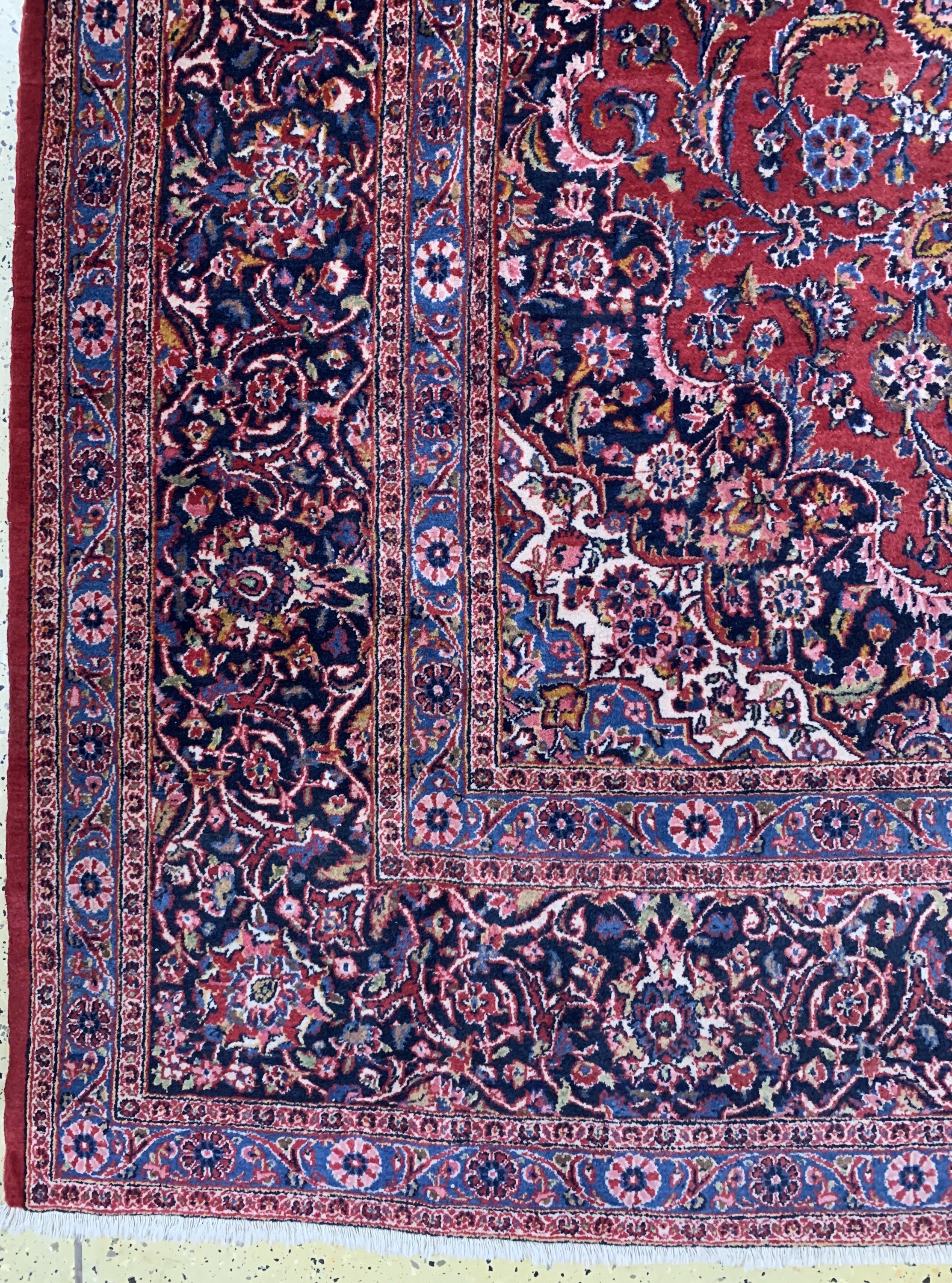 Detail b: Keschan fein, Persien, Mitte 20.Jhd, Wolle auf Baumwolle, ca. 395 x 282 cm, verkürzt, EHZ: 2