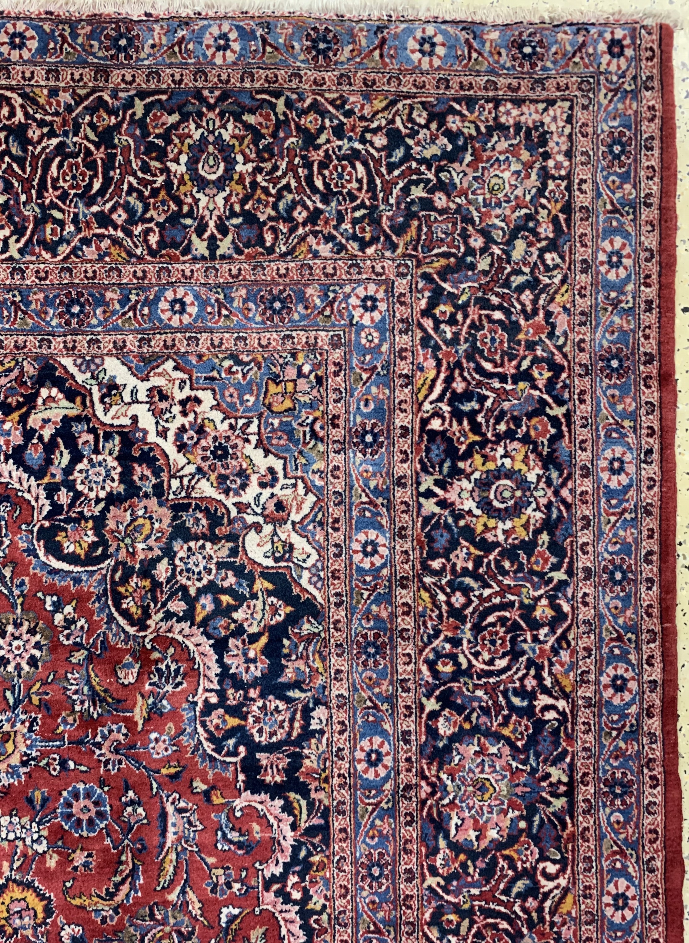 Detail e: Keschan fein, Persien, Mitte 20.Jhd, Wolle auf Baumwolle, ca. 395 x 282 cm, verkürzt, EHZ: 2