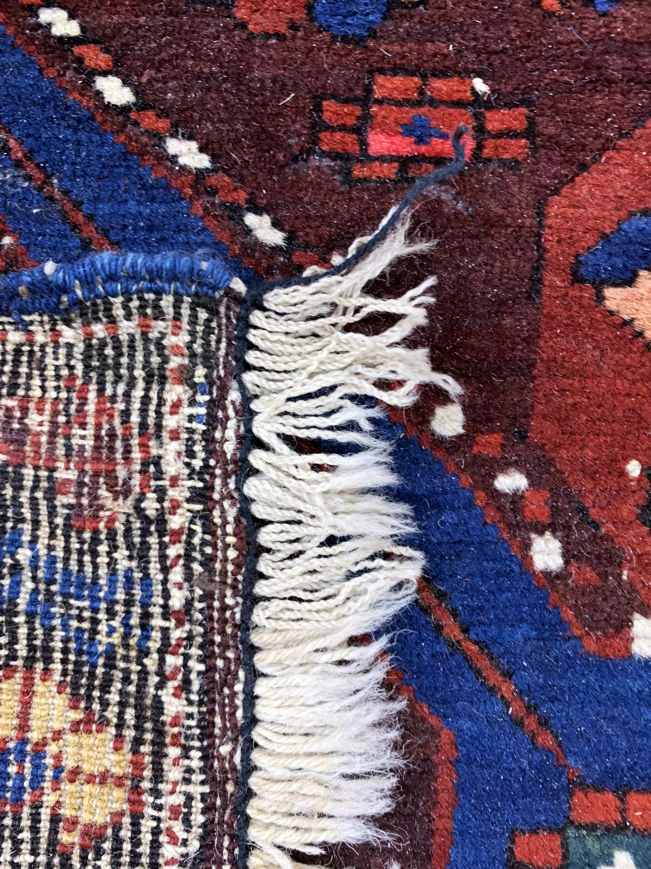Detail e: Kazak antik, Kaukasus, 19.Jhd, Wolle auf Wolle, ca. 167 x 110 cm, EHZ: 3