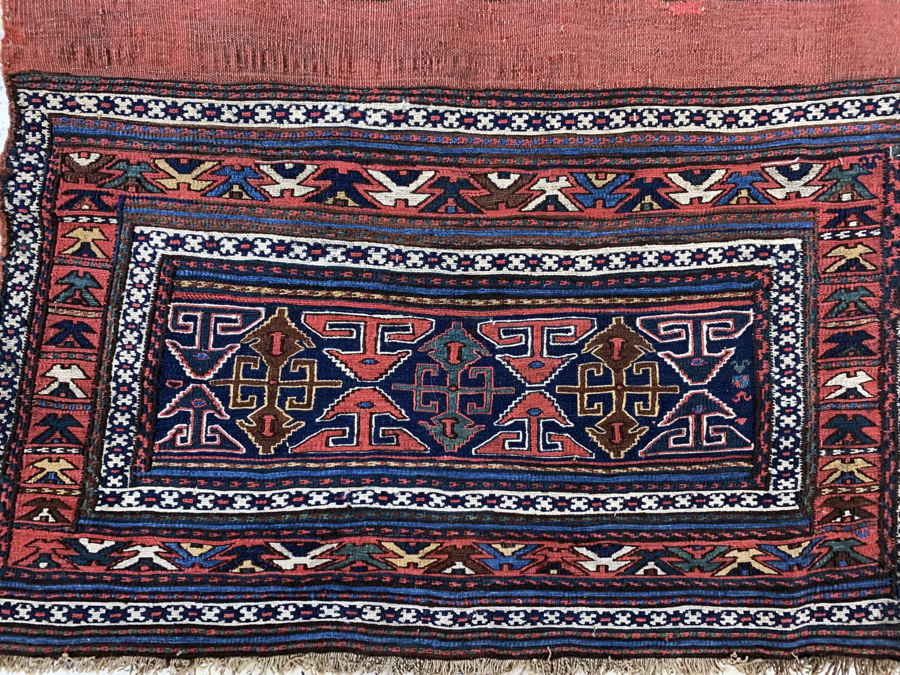 Detail c: Konvolut aus 2 Schahsawan Mafraschteile, Persien, antik, um 1900, Wolle auf Wolle, ca. 105 x 70 cm, EHZ: 2-3