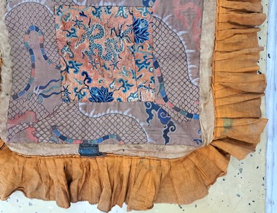 26919628f - Kindertrage, Tibet, 20.Jh., Seidenstickerei auf Stoff, 75x75 cm