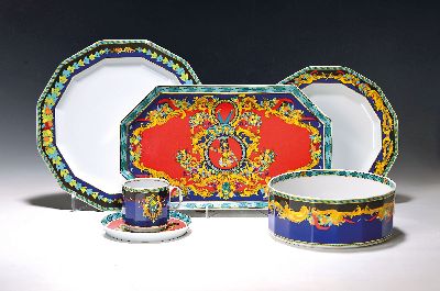 Image 26919876 - Tafelservice für 6-8 Personen, Rosenthal, Entwurf Versace, Le Roi Soleil, 6 ...