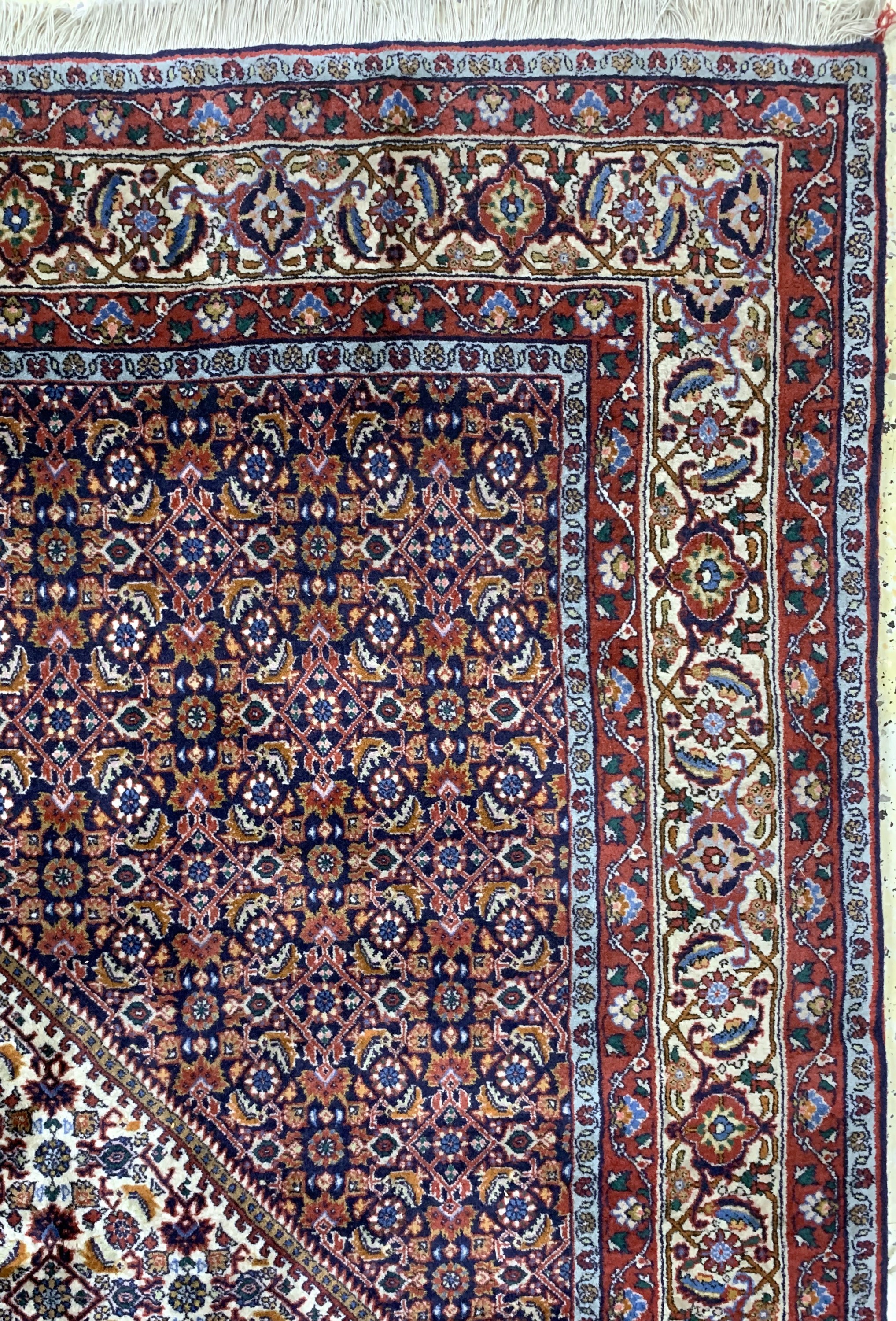 Detail e: Bidjar fein, Persien, Ende 20.Jhd, Korkwolle auf Baumwolle, ca. 355 x 248 cm, EHZ: 1-2