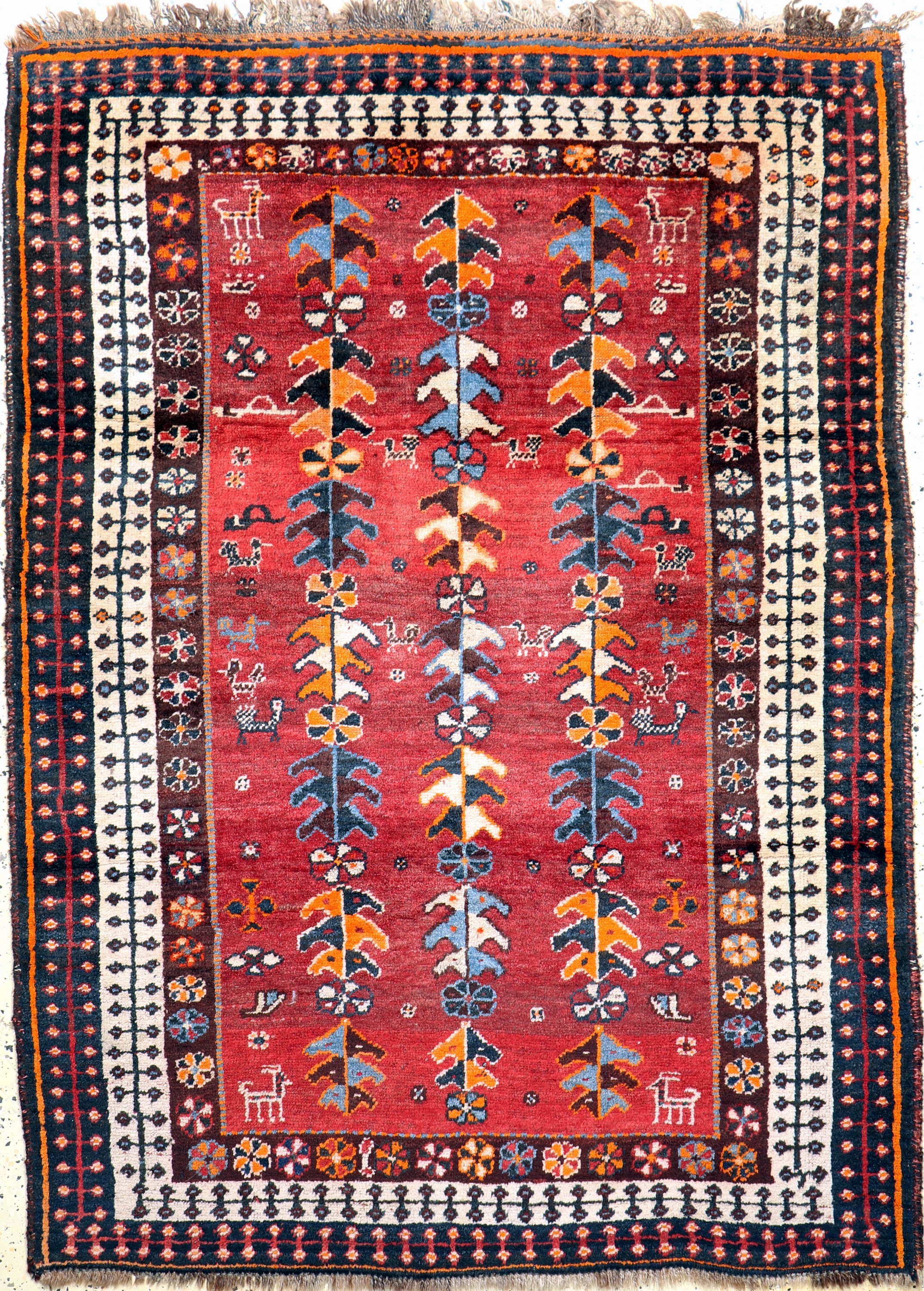 Gabbeh alt, Persien, Mitte 20.Jhd, Wolle auf Wolle, ca. 170 x 126 cm, EHZ: 3
