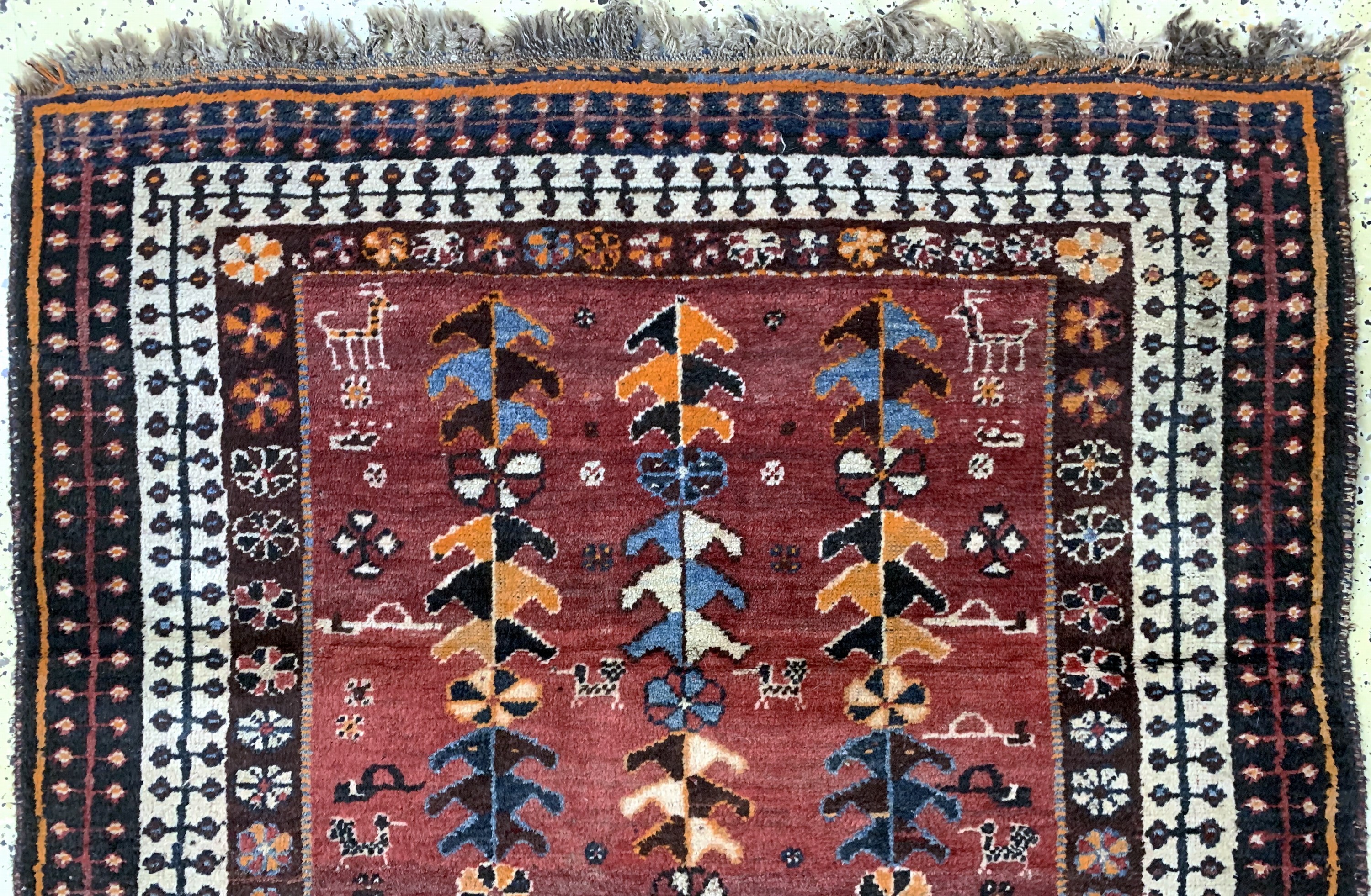 Detail a: Gabbeh alt, Persien, Mitte 20.Jhd, Wolle auf Wolle, ca. 170 x 126 cm, EHZ: 3
