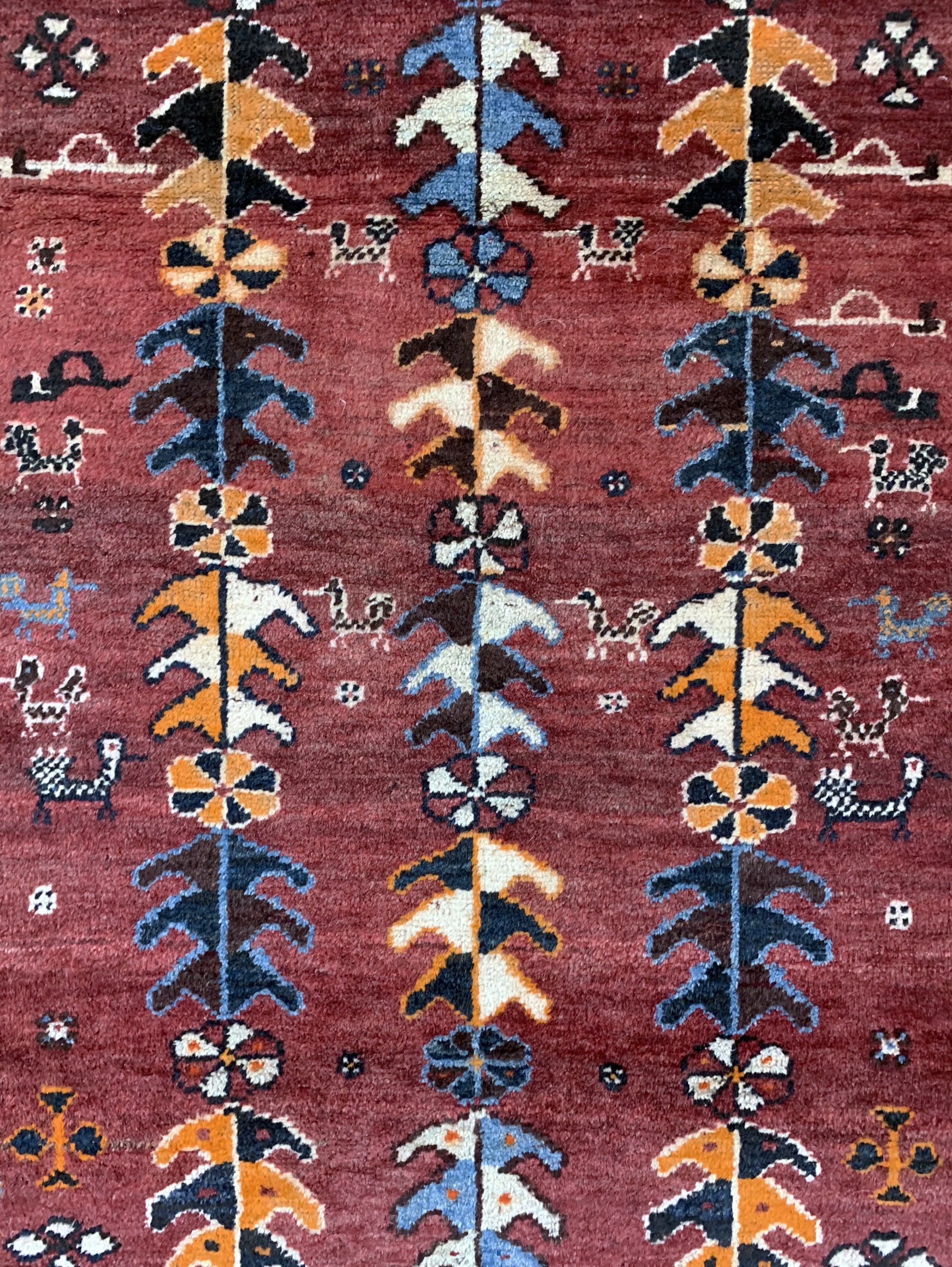 Detail b: Gabbeh alt, Persien, Mitte 20.Jhd, Wolle auf Wolle, ca. 170 x 126 cm, EHZ: 3