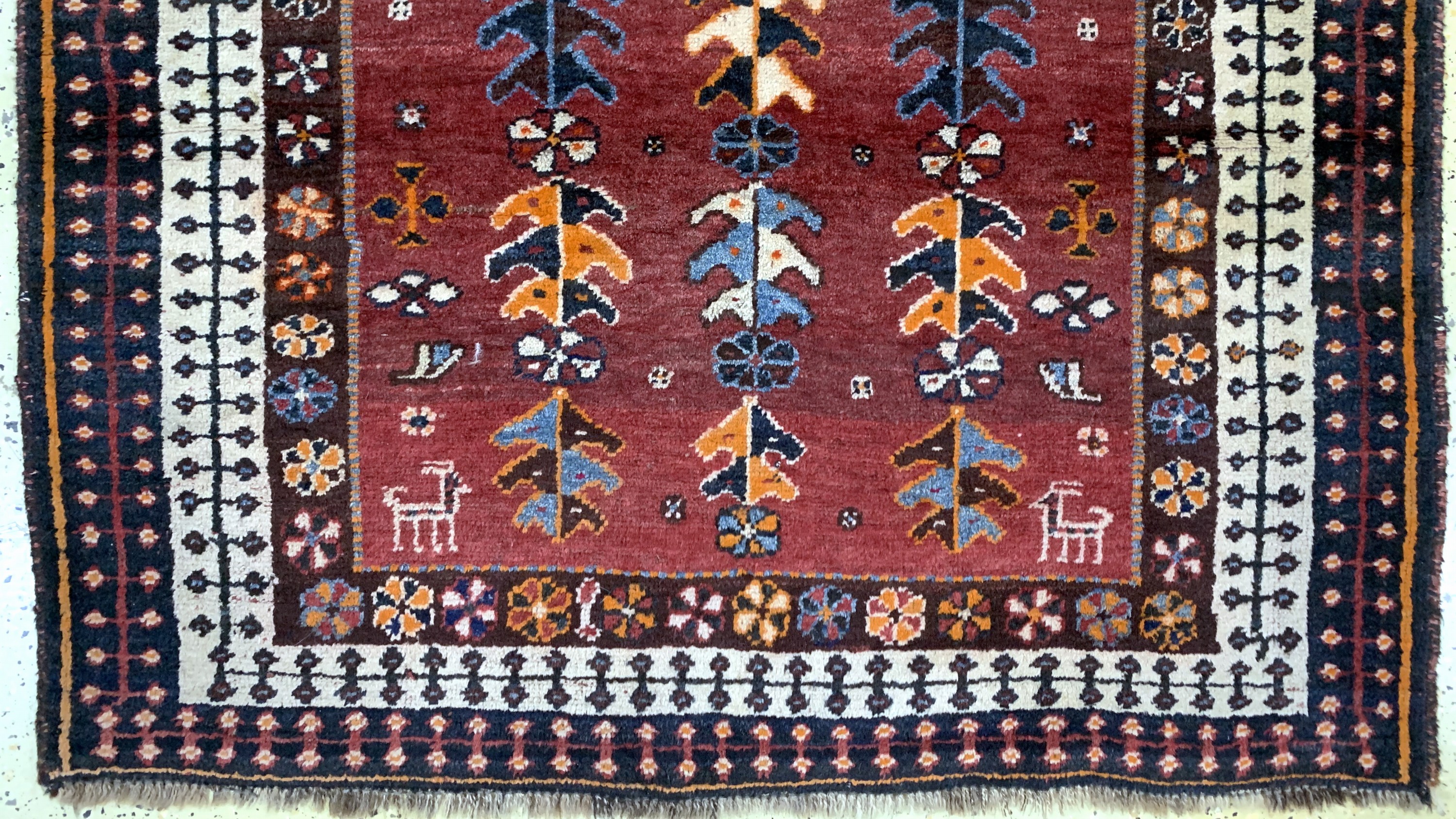 Detail c: Gabbeh alt, Persien, Mitte 20.Jhd, Wolle auf Wolle, ca. 170 x 126 cm, EHZ: 3