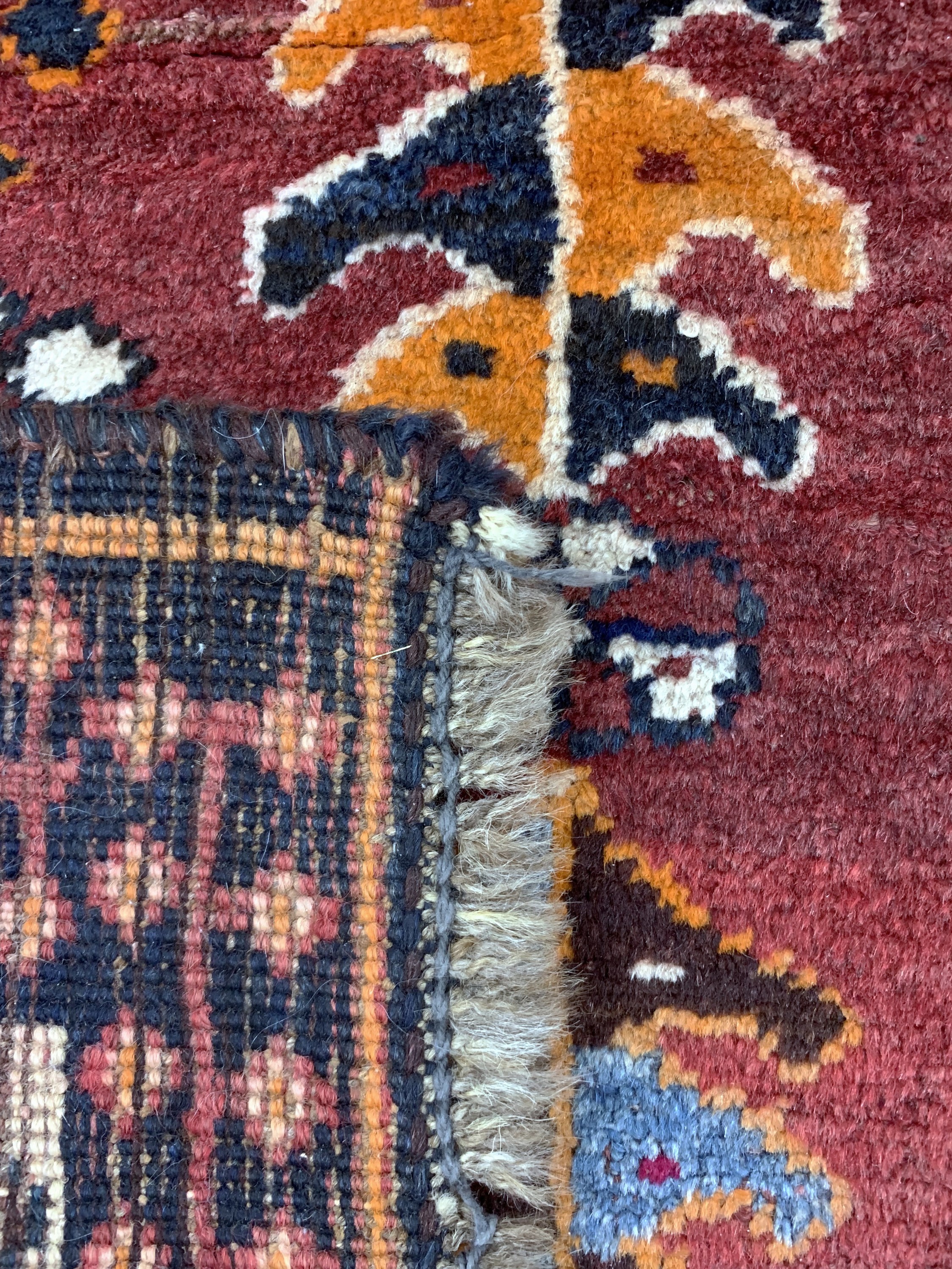 Detail e: Gabbeh alt, Persien, Mitte 20.Jhd, Wolle auf Wolle, ca. 170 x 126 cm, EHZ: 3