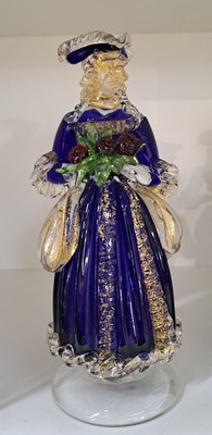 26920185b - Paar Glasskulpturen, Murano/Venedig, 20. Jh., Kavalier und Dame, farbloses Glas, mit ...