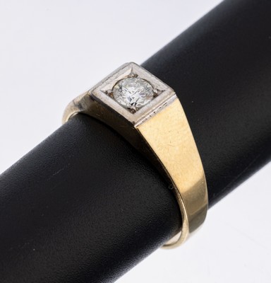 Image 26920211 - 14 kt Gold Brillant Ring, WG/GG 585/000, in WG gefasster Brillant ca. 0.46 ct (grav.) ...