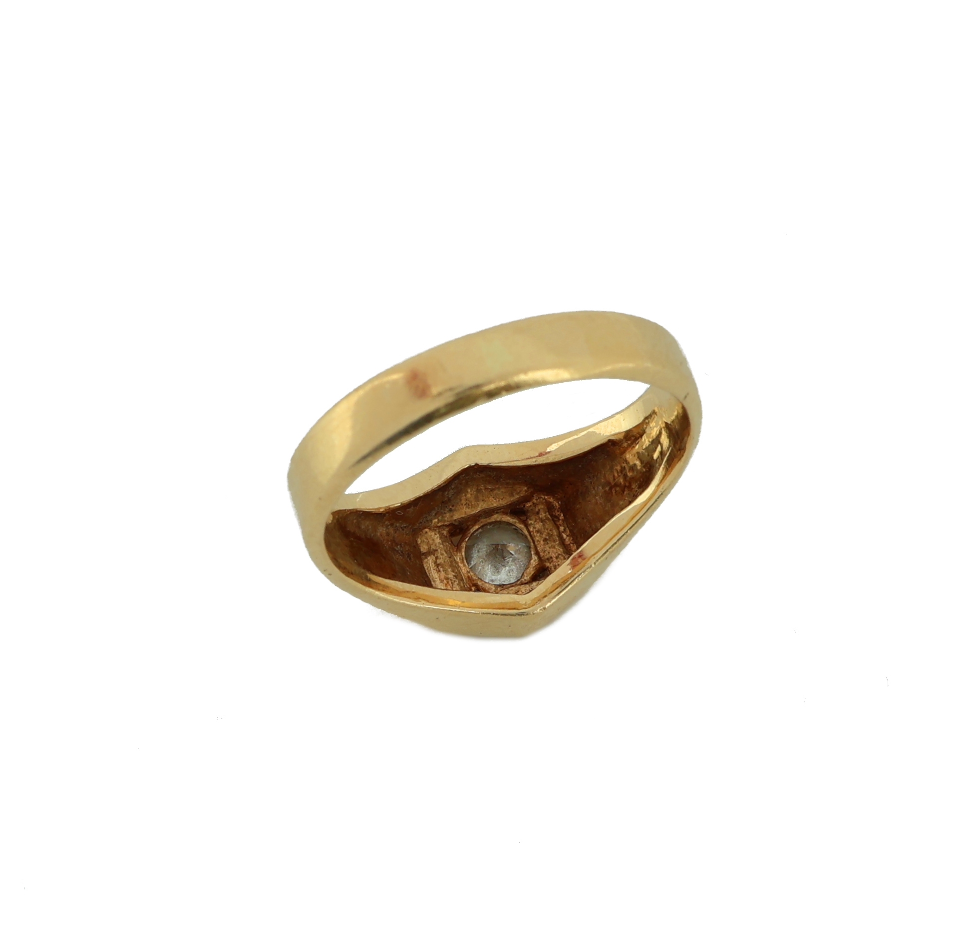 Detail b: 18 kt Gold Brillant-Ring, GG 750/000, Brillant ca. 0.30 ct Weiß/vs, RW 54, ca. 6.3 g