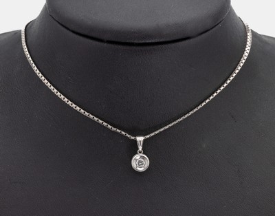 Image Platin Brillant-Anhänger, Brillant ca. 0.20ct grav. Weiß/p, ca. 1.8 g, an ...