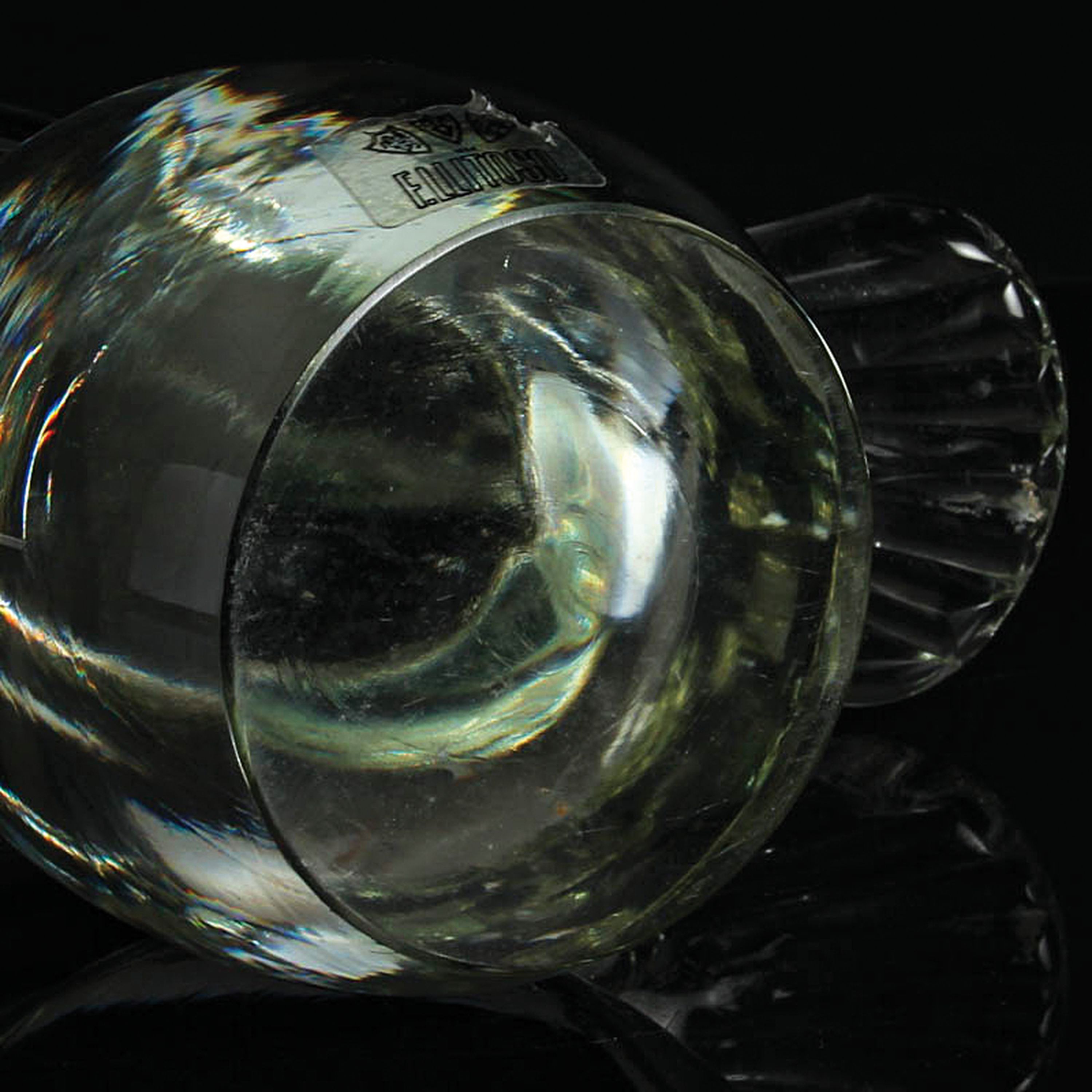 Detail g: Zwei Glasskulpturen Vögel, Fratelli Toso, Murano, 1970er-Jahre, grün getöntes Glas, mit Hersteller-Etikett, H. 30/34 cm