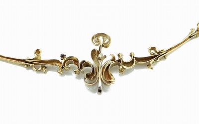 26920541a - Ausgefallenes 18 kt Gold Variations-Collier, GG/WG 750/000, reine Handarbeit, wohl ...